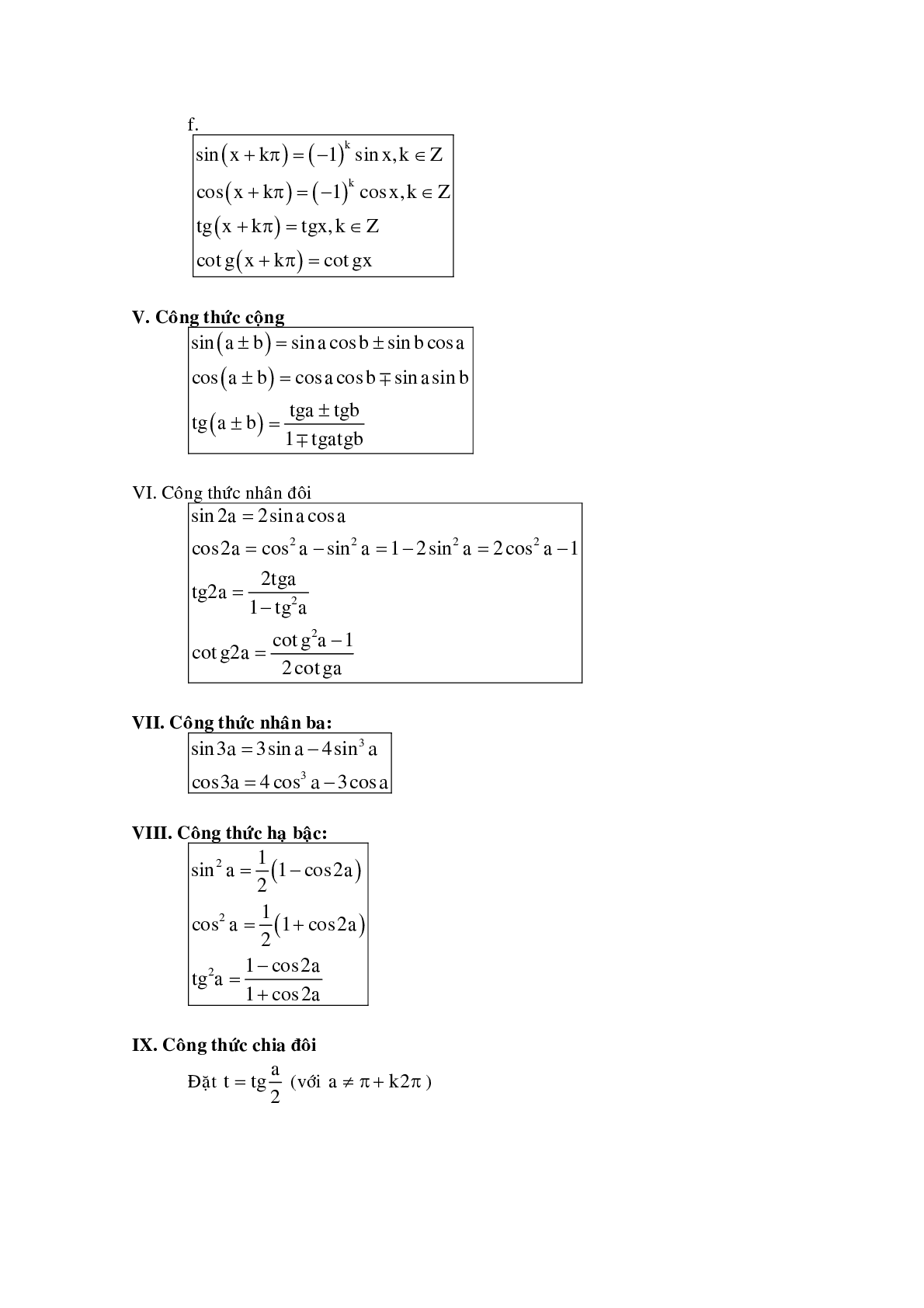 Chuyên đề công thức lượng giác và phương trình lượng giác (trang 3)