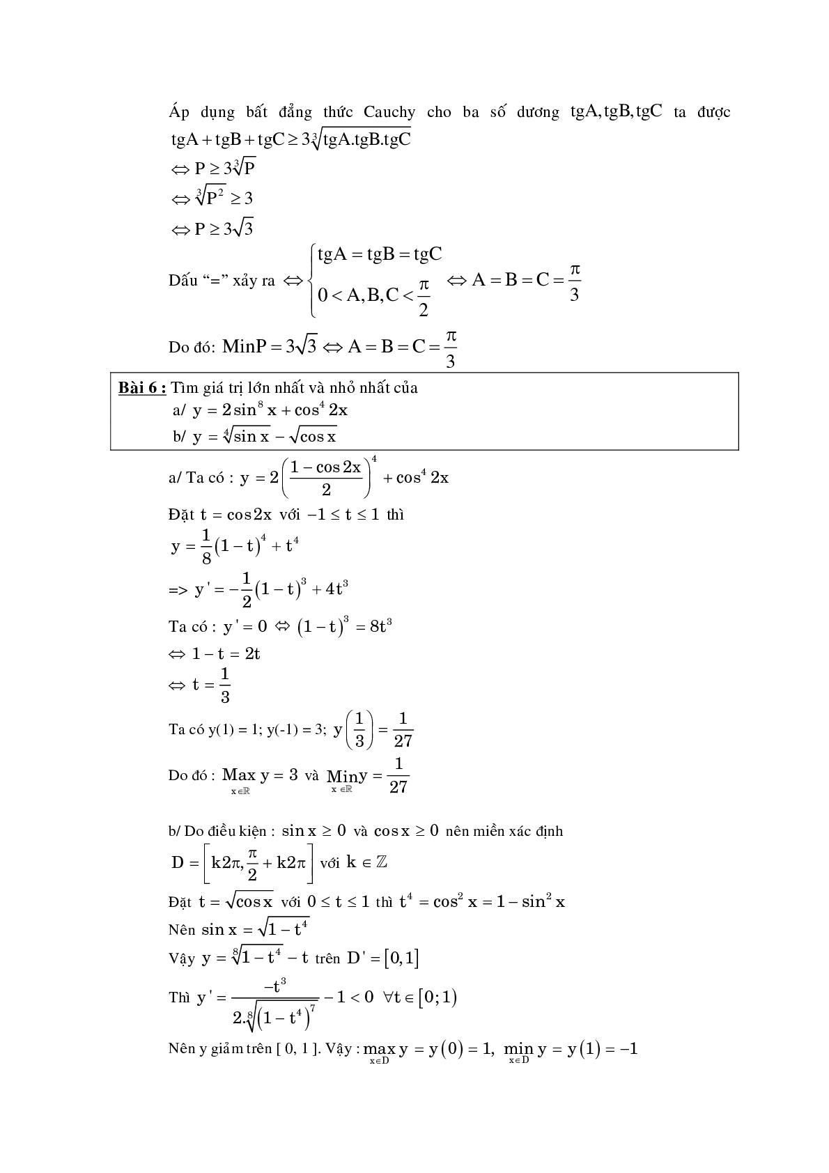 Chuyên đề công thức lượng giác và phương trình lượng giác (trang 7)
