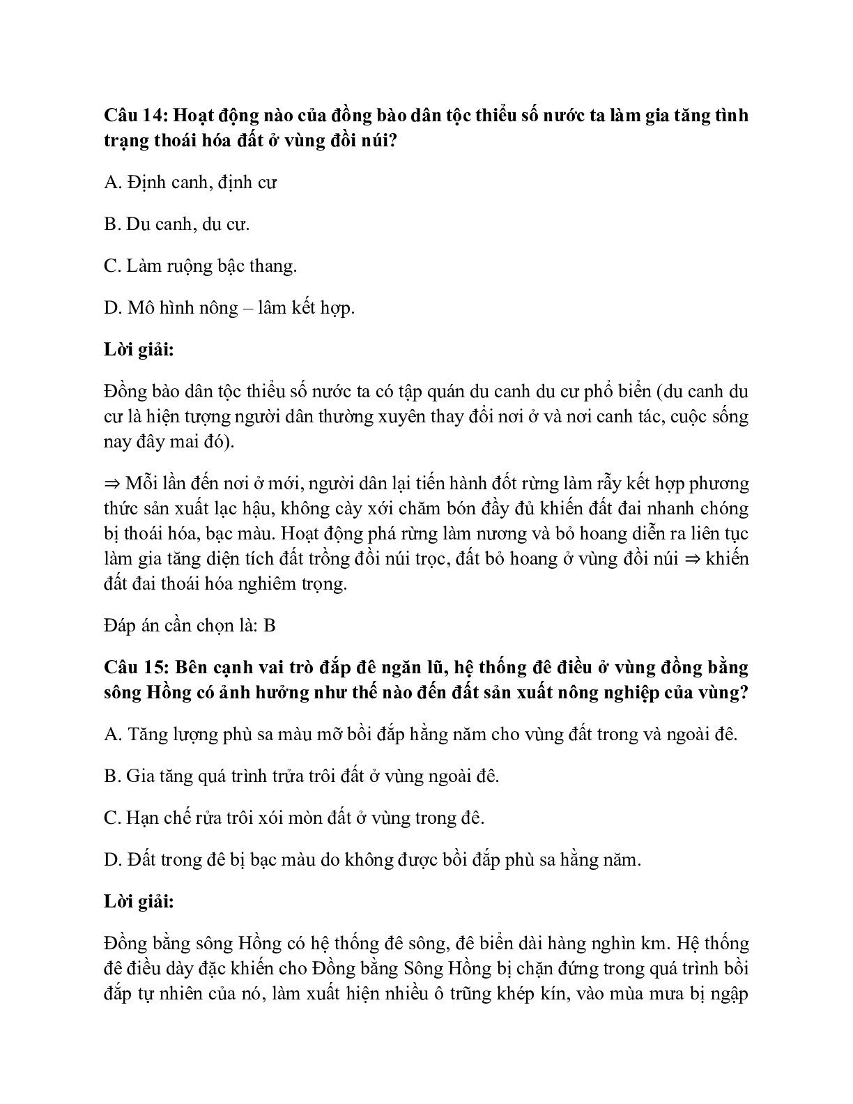 Địa Lí 10 Bài 17 (Lý thuyết và trắc nghiệm): Thổ nhưỡng quyển. Các nhân tố hình thành thổ nhưỡng (trang 10)