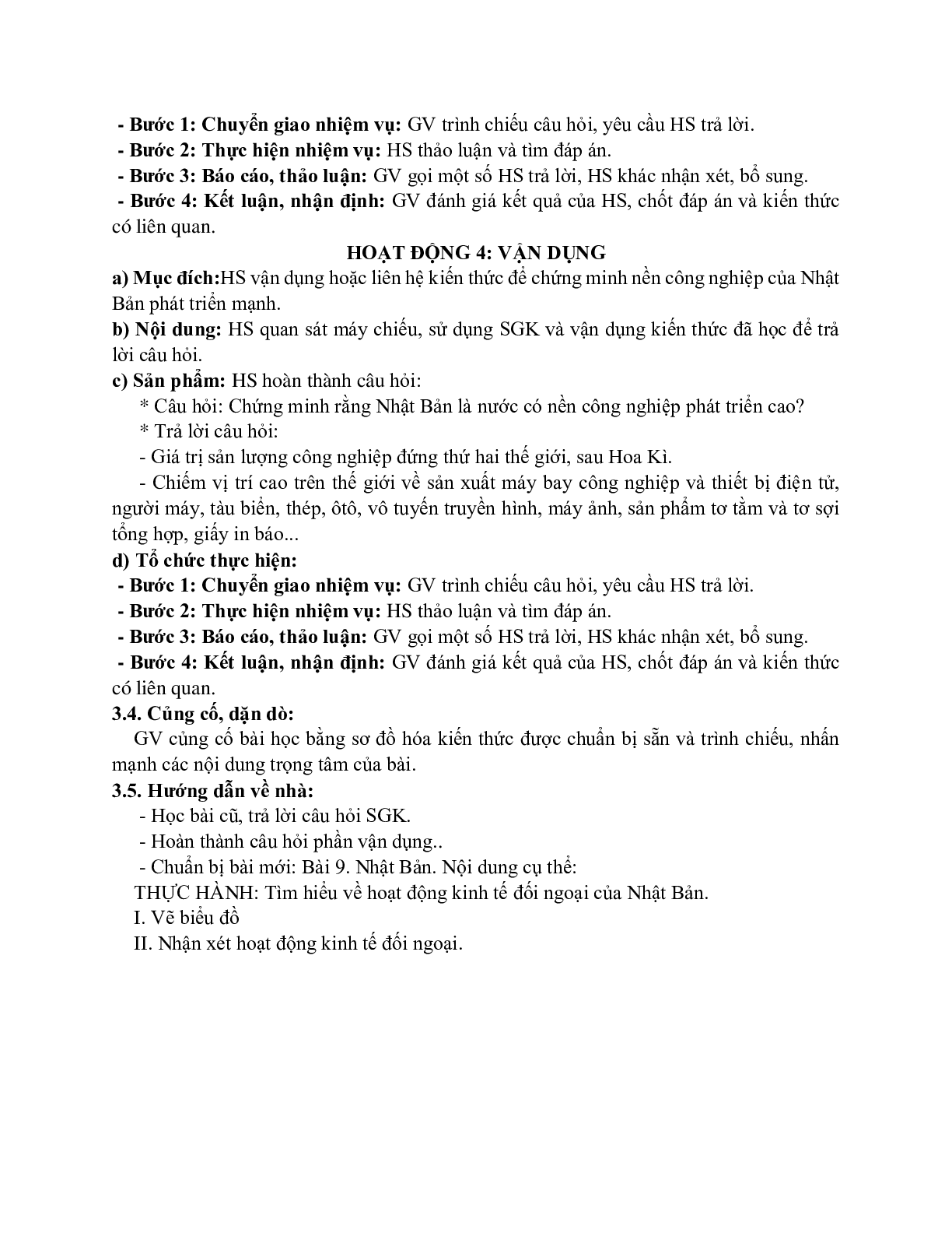 Giáo án Địa lí 11 Bài 9 Nhật Bản tiết 2 mới nhất (trang 5)
