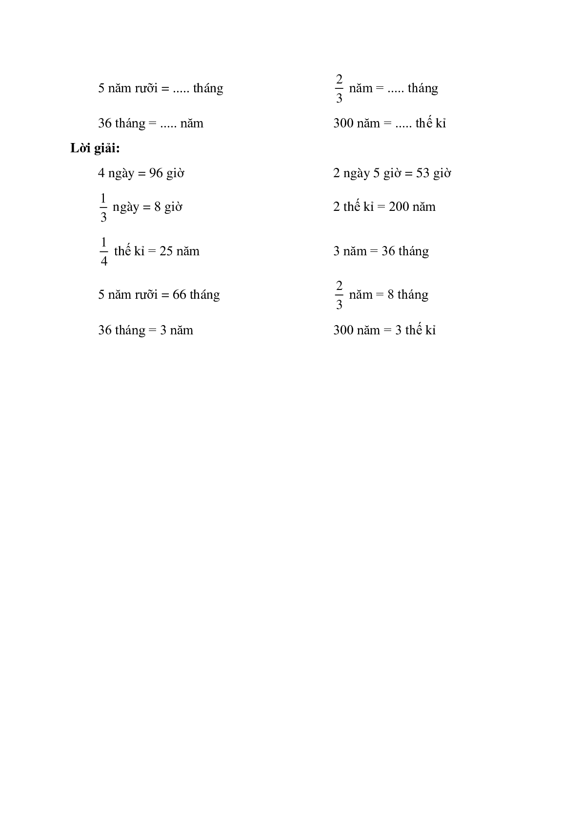 Vở bài tập Toán lớp 5 Tập 2 trang 49, 50 Bài 122: Bảng đơn vị đo thời gian (trang 3)
