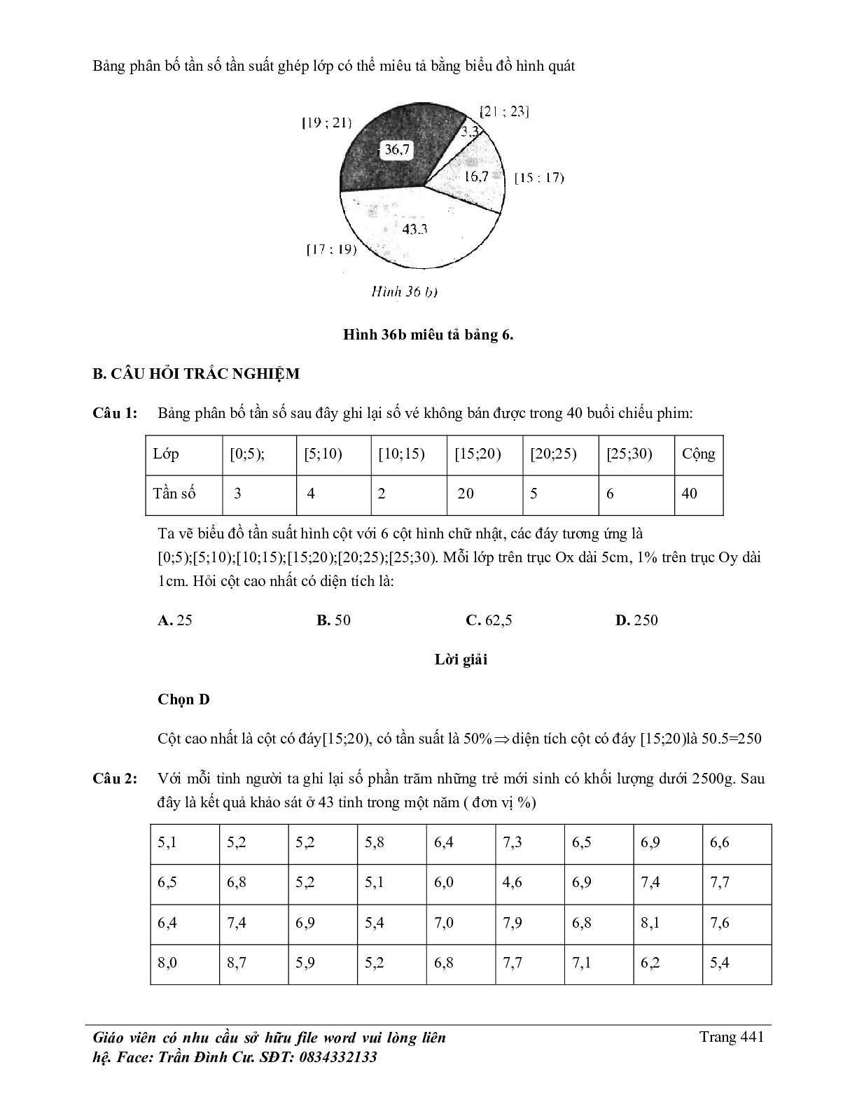 Phân loại và phương pháp giải bài tập về thống kê (trang 7)