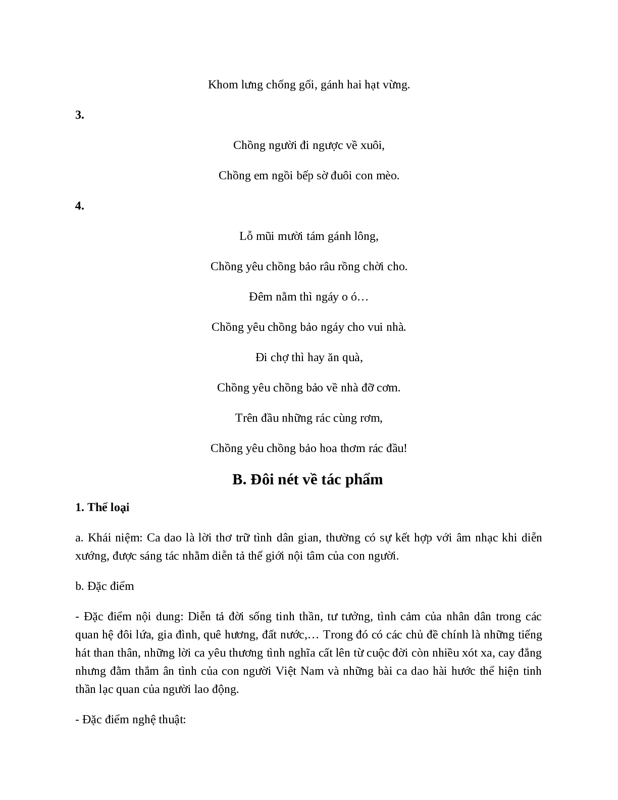 Ca dao hài hước - Tác giả tác phẩm - Ngữ văn lớp 10 (trang 2)