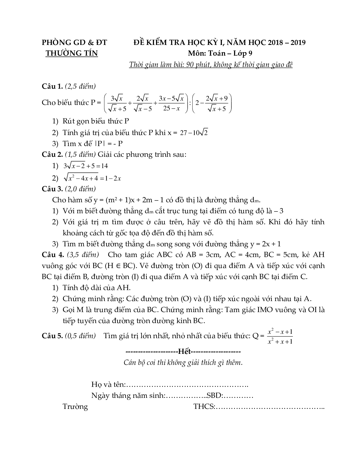 Đề thi học kì 1 môn toán lớp 9 Hà Nội năm 2022 - 2023 (trang 8)