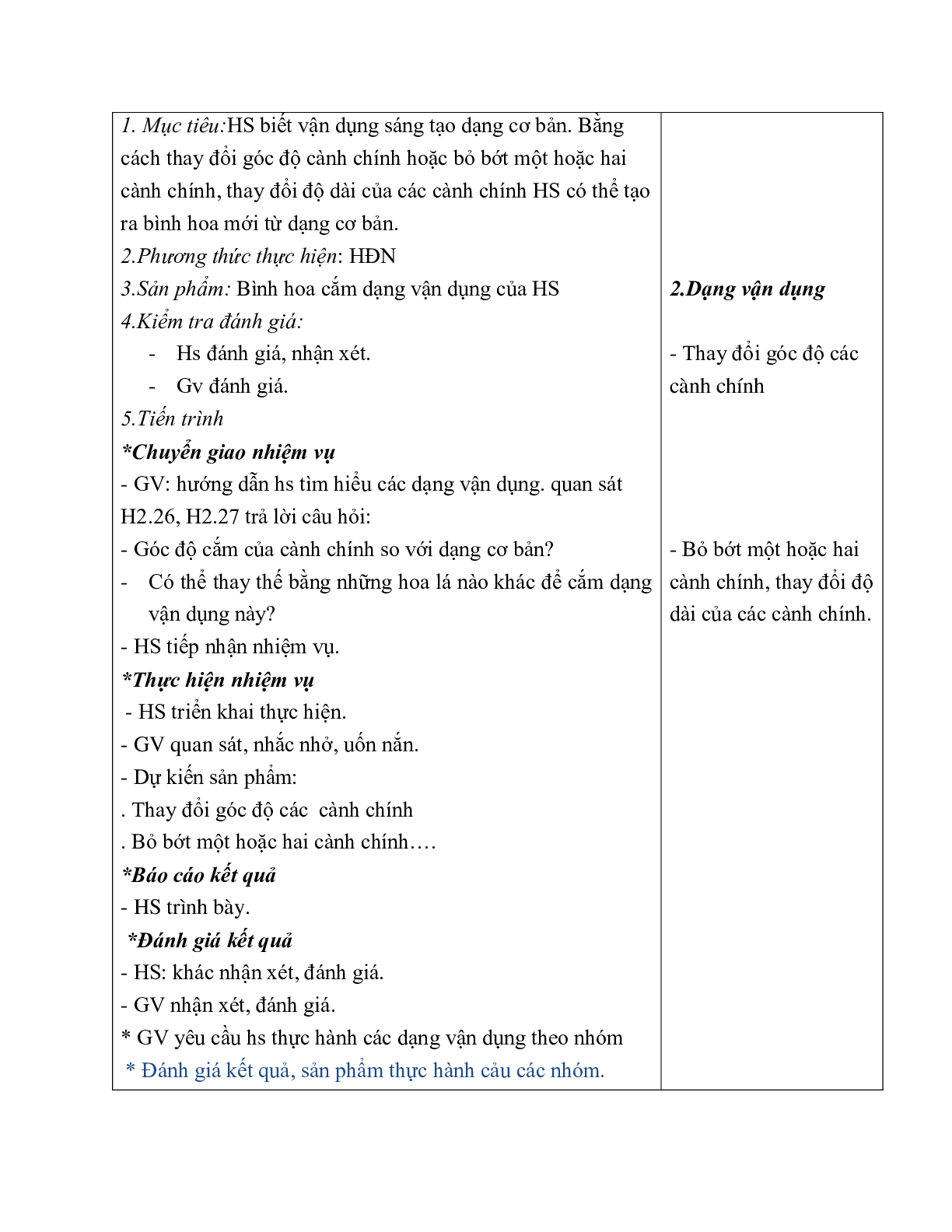 GIÁO ÁN CÔNG NGHỆ 6 BÀI 14: THỰC HÀNH: CẮM HOA (T2) MỚI NHẤT (trang 5)