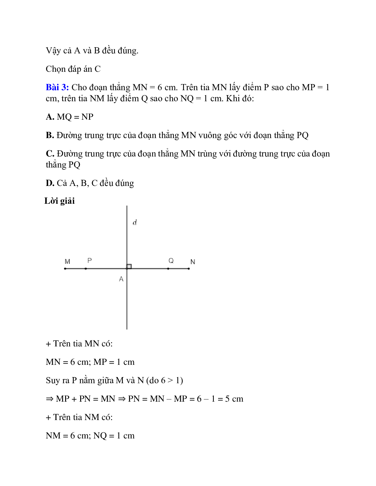 Trắc nghiệm Hai đường thẳng vuông góc có đáp án – Toán lớp 7 (trang 2)