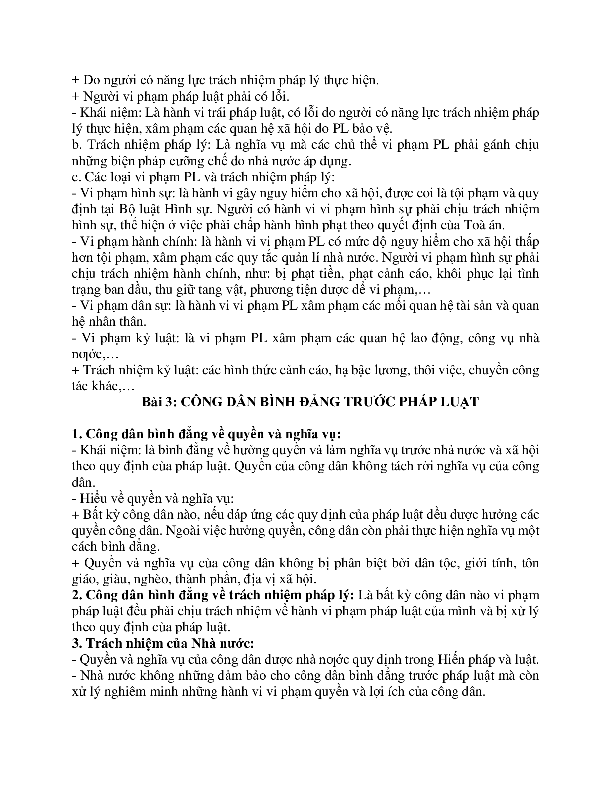 Giáo án GDCD 12 Ôn tập học kì I mới nhất (trang 3)