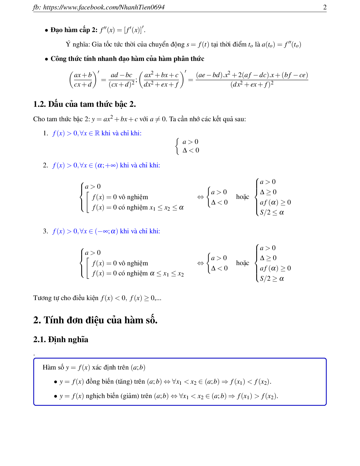 Phương pháp giải chuyên đề Hàm số 2023 (lý thuyết và bài tập) (trang 2)