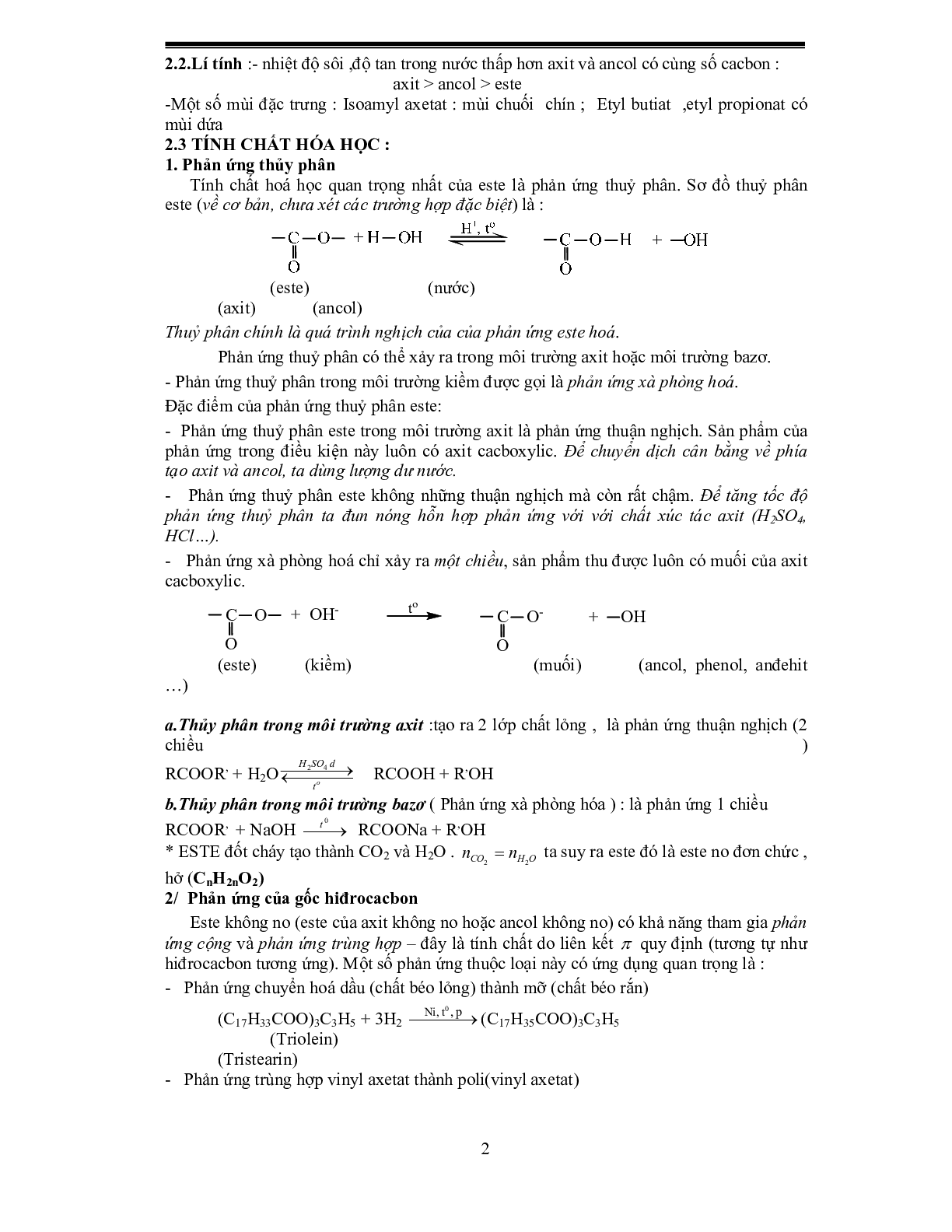 Tổng hợp toàn bộ kiến thức Hóa học lớp 12 (trang 2)