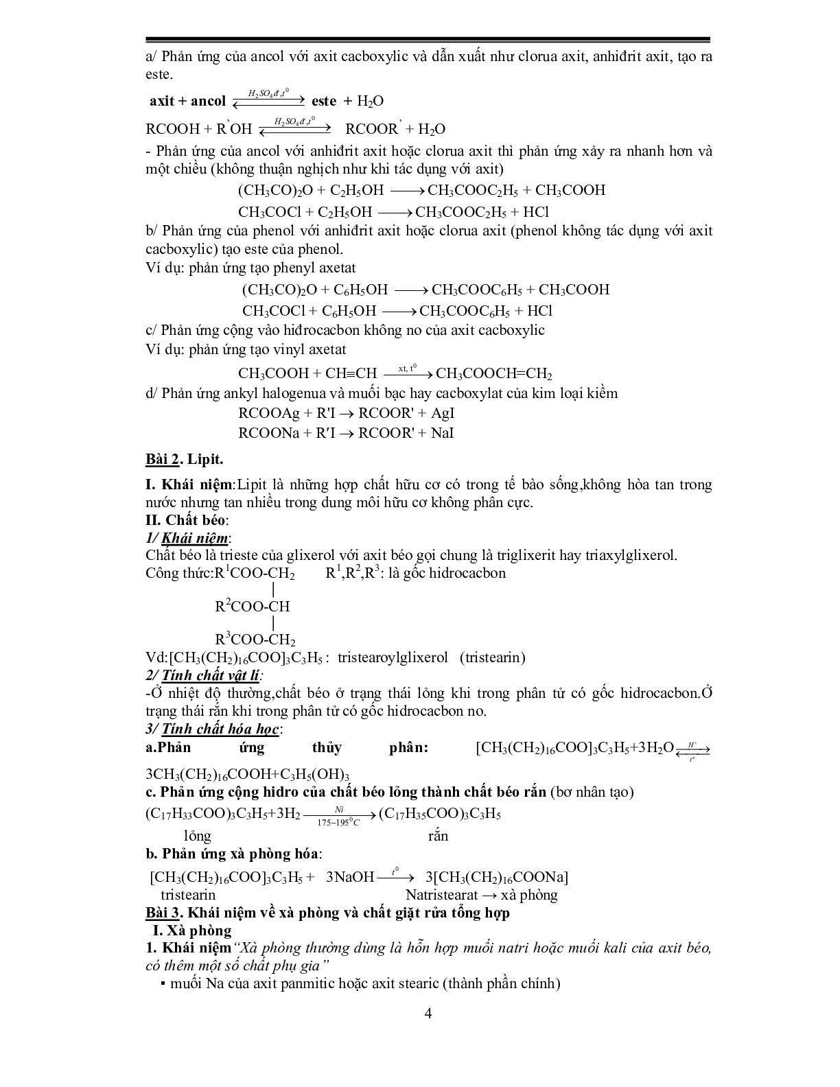 Tổng hợp toàn bộ kiến thức Hóa học lớp 12 (trang 4)
