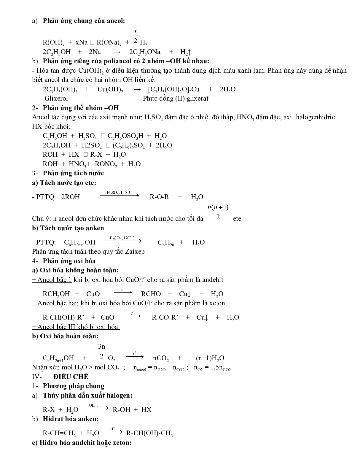 Lý thuyết, bài tập về dẫn xuất halogen-ancol-phenol có đáp án, chọn lọc (trang 4)