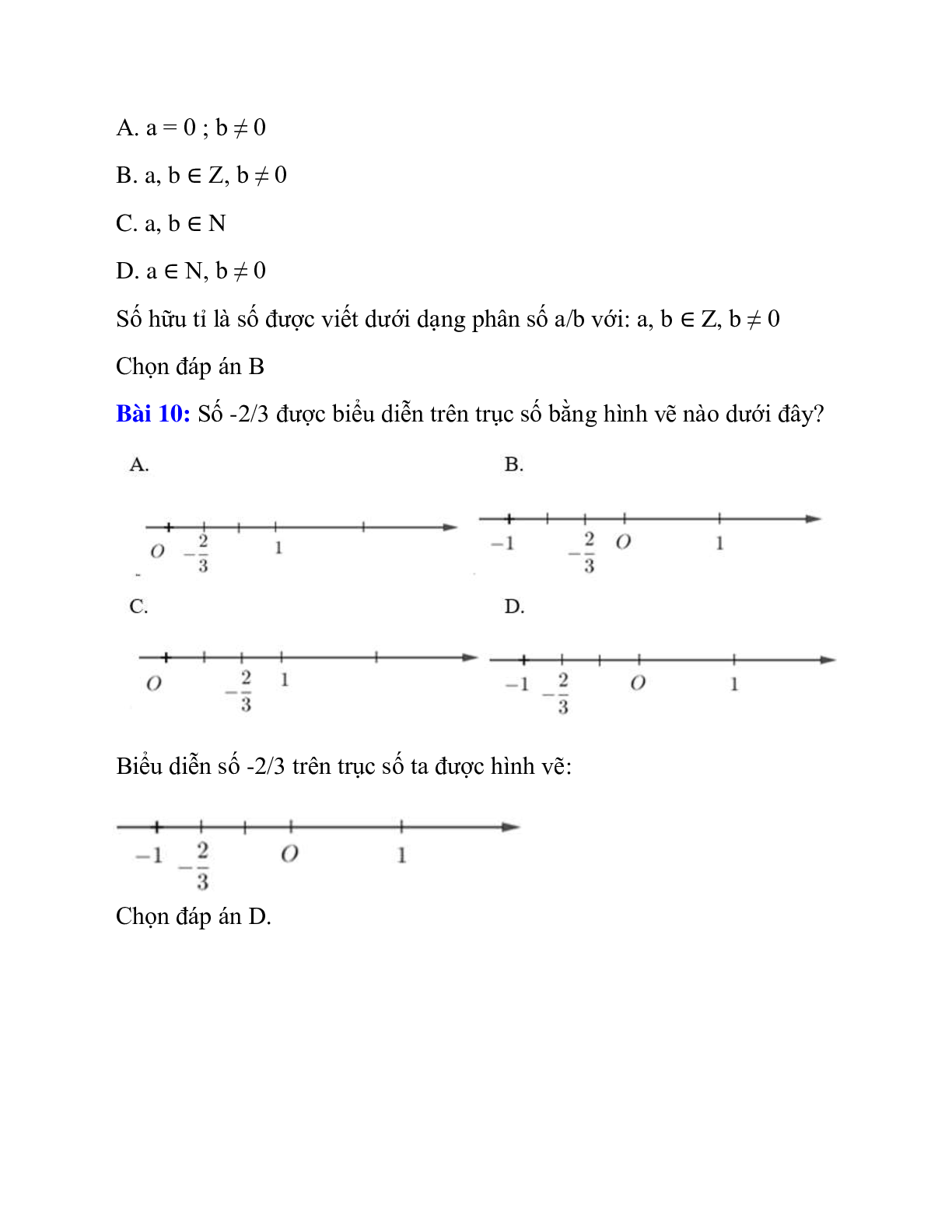 Trắc nghiệm Tập hợp Q các số hữu tỉ có đáp án 2023 - Toán lớp 7 (trang 6)