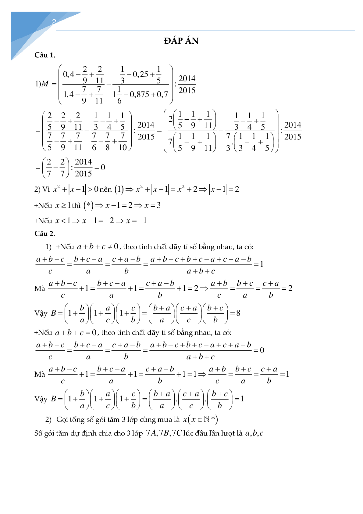 Bộ đề thi học sinh giỏi toán lớp 7 (trang 2)