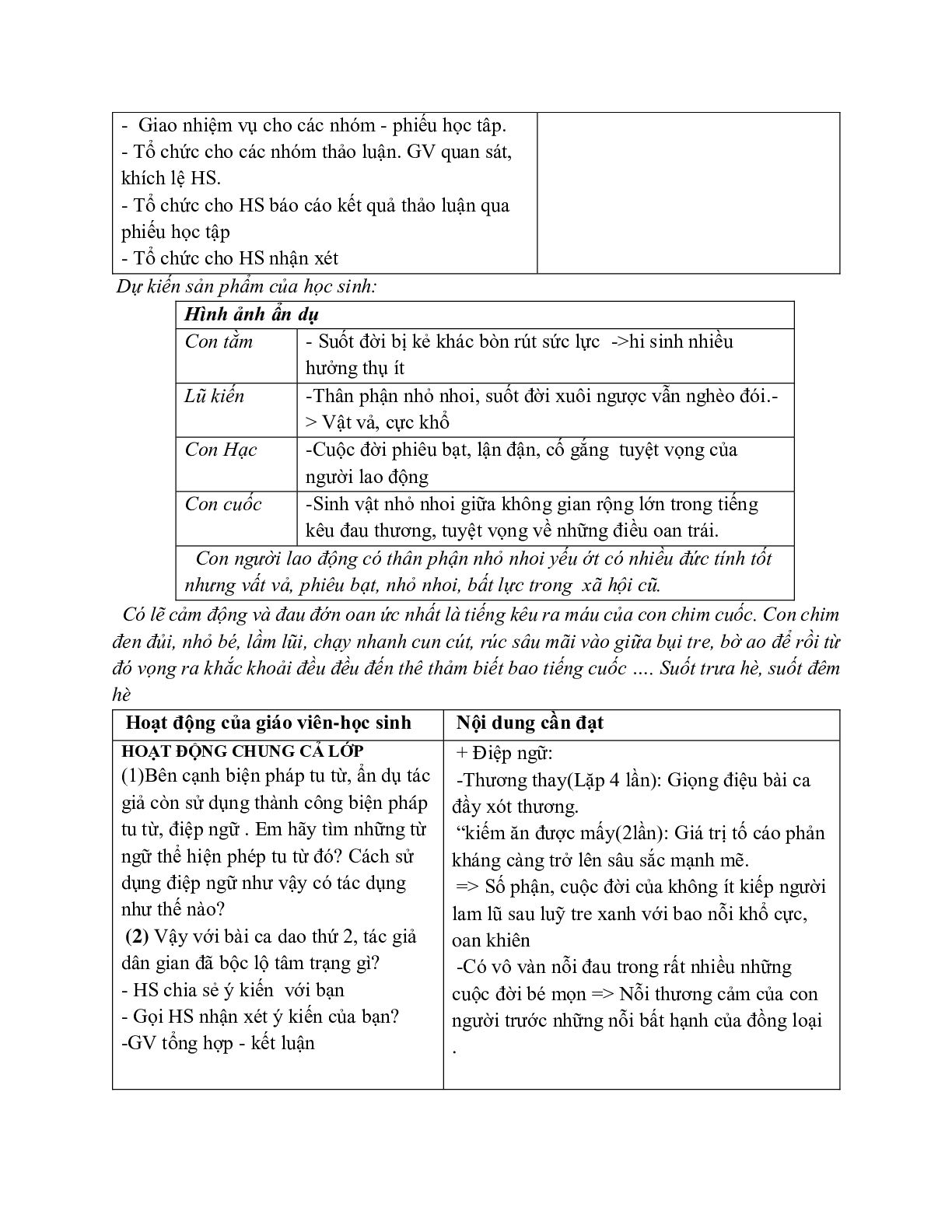 Giáo án ngữ văn lớp 7 Tuần 4 Tiết 13: Những câu hát than thân mới nhất (trang 3)