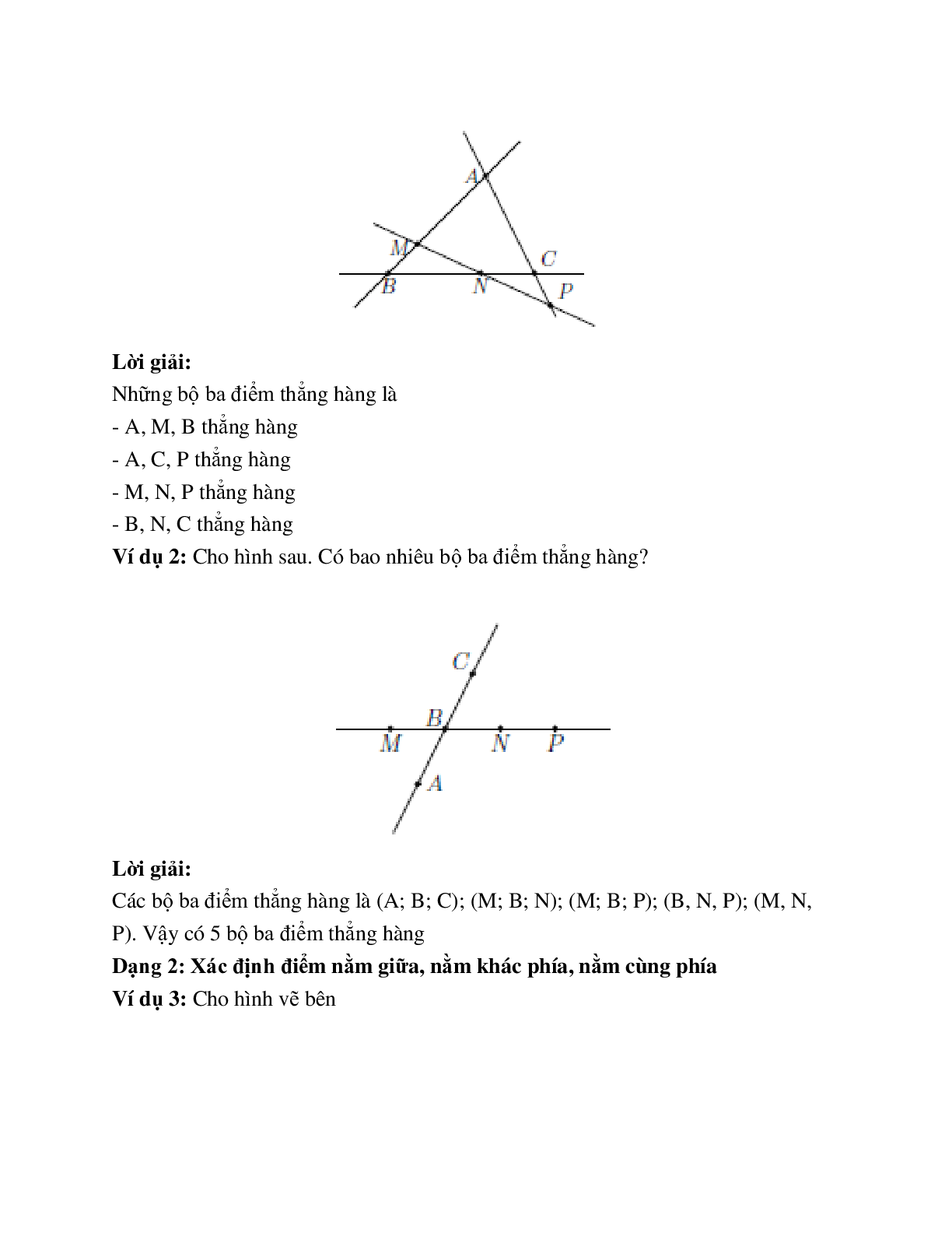 Lý thuyết và bài tập tự luyện Ba điểm thẳng hàng hình học lớp 6 chọn lọc (trang 2)