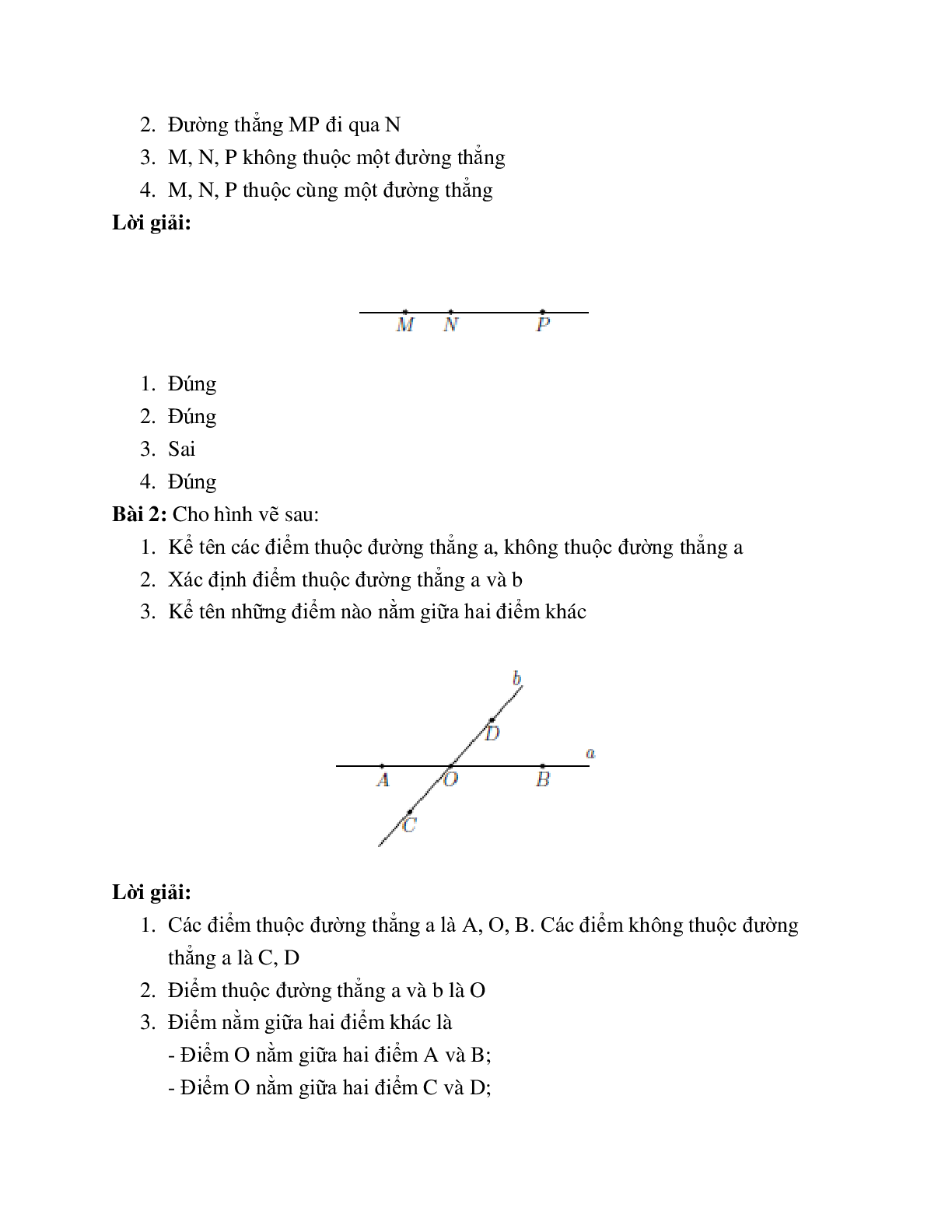 Lý thuyết và bài tập tự luyện Ba điểm thẳng hàng hình học lớp 6 chọn lọc (trang 5)