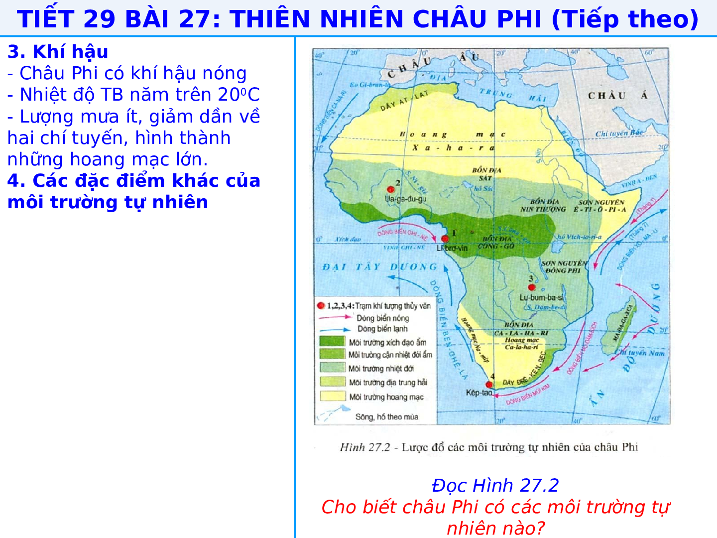 Giáo án Địa lí 7 Bài 27: Thiên nhiên Châu Phi (trang 6)