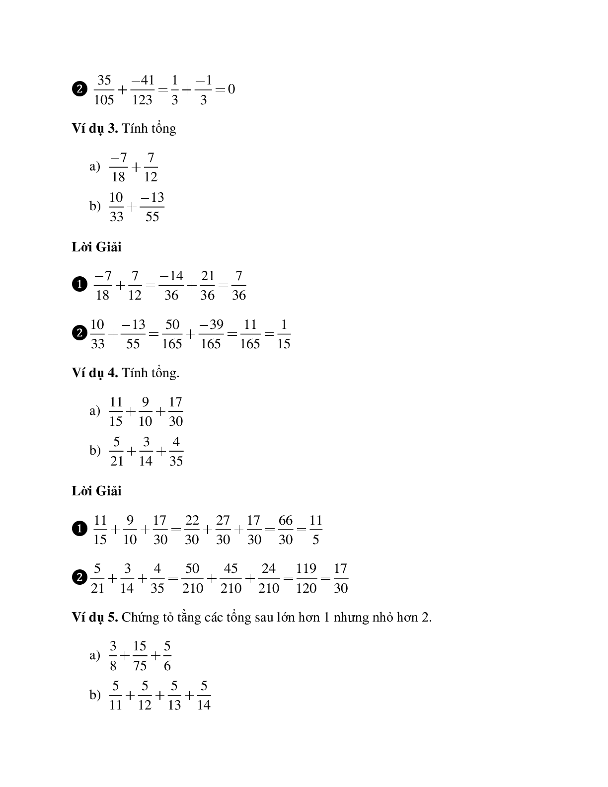 Tuyển tập những bài tập hay nhất về phép cộng phân số có lời giải (trang 2)
