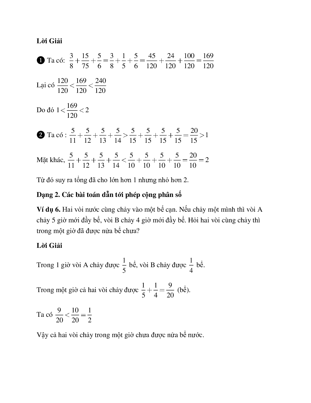 Tuyển tập những bài tập hay nhất về phép cộng phân số có lời giải (trang 3)