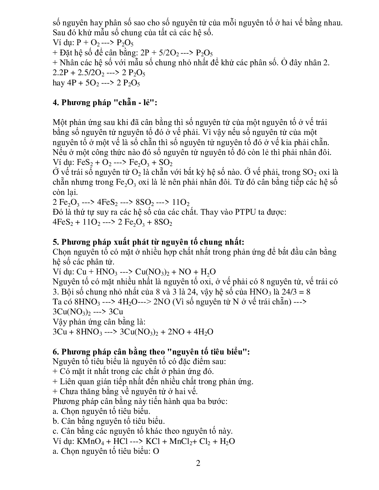 12 Cách cân bằng phương trình hóa học lớp 12 (trang 2)