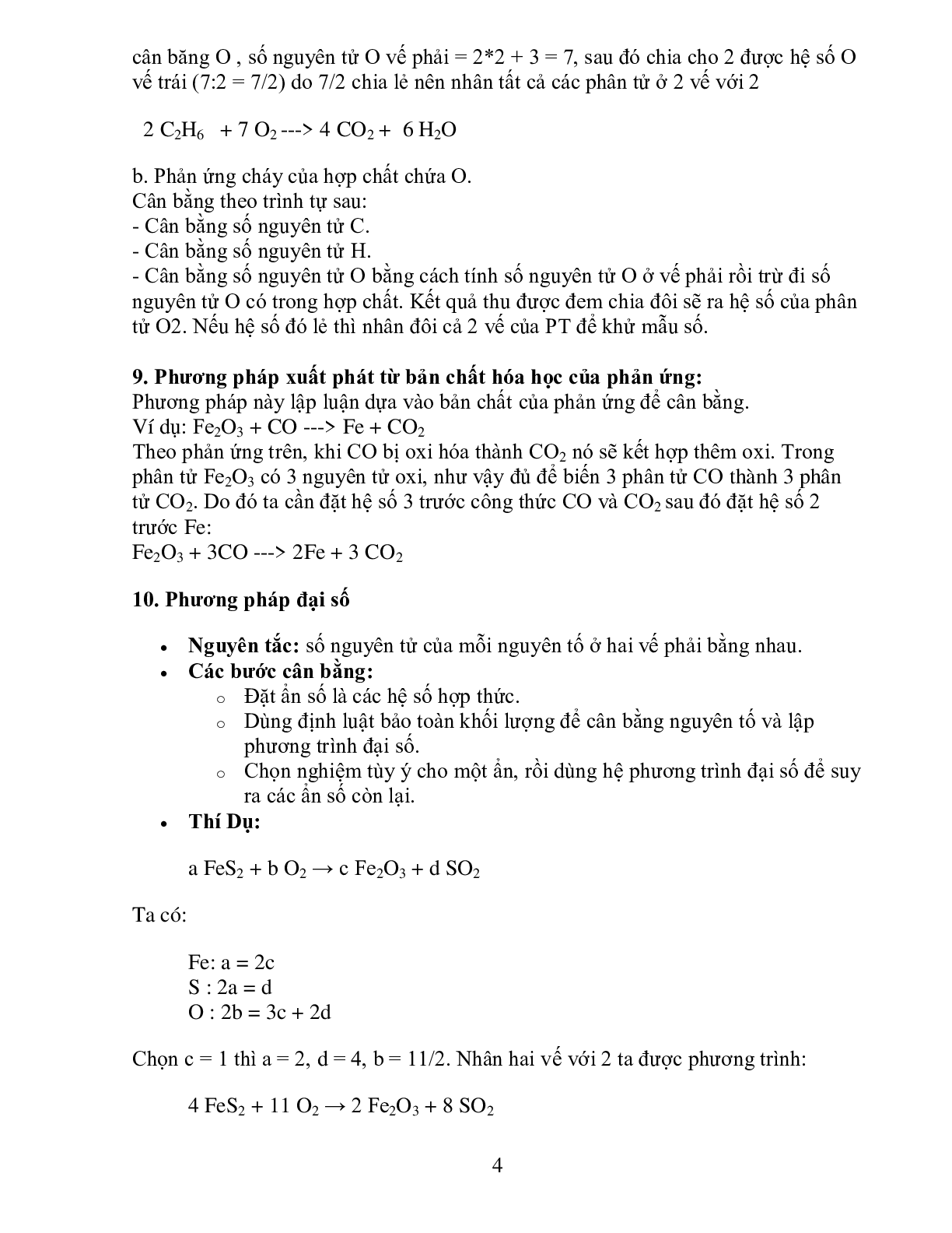12 Cách cân bằng phương trình hóa học lớp 12 (trang 4)
