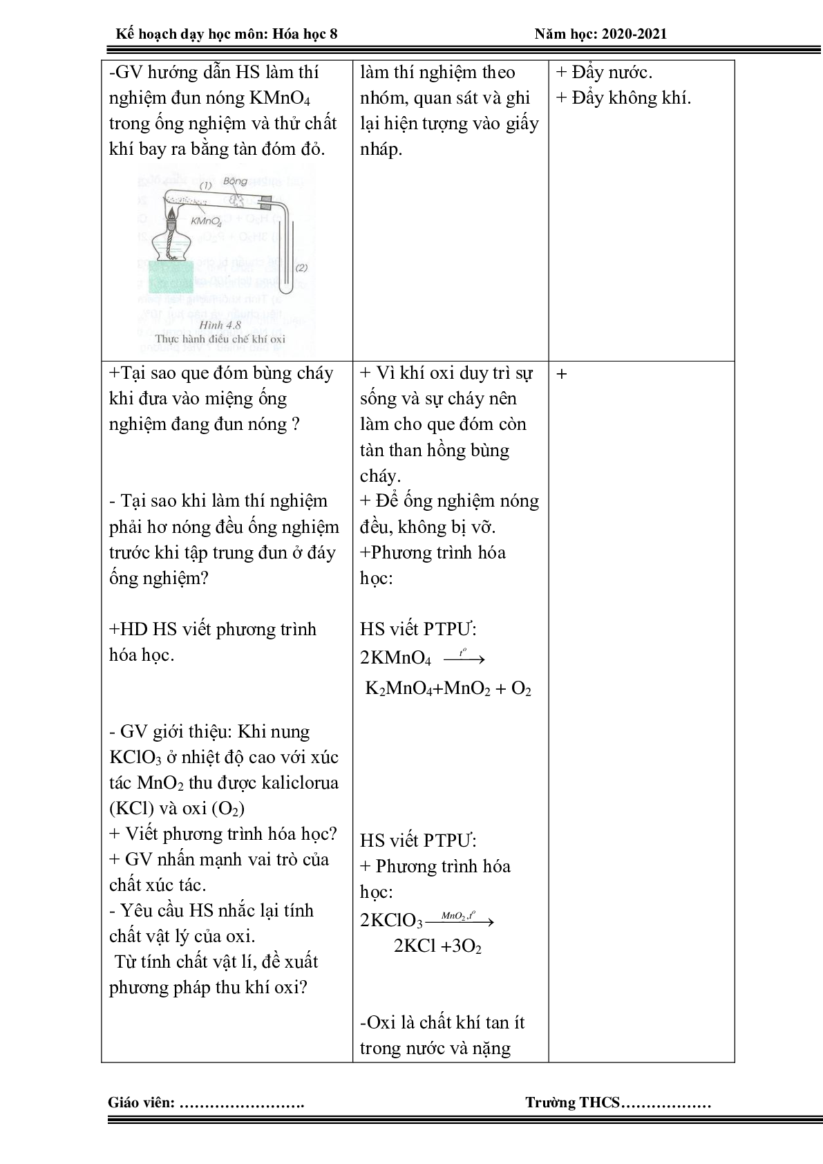 Giáo án hóa học 8 HK 2 theo công văn 5512 mới nhất (trang 10)