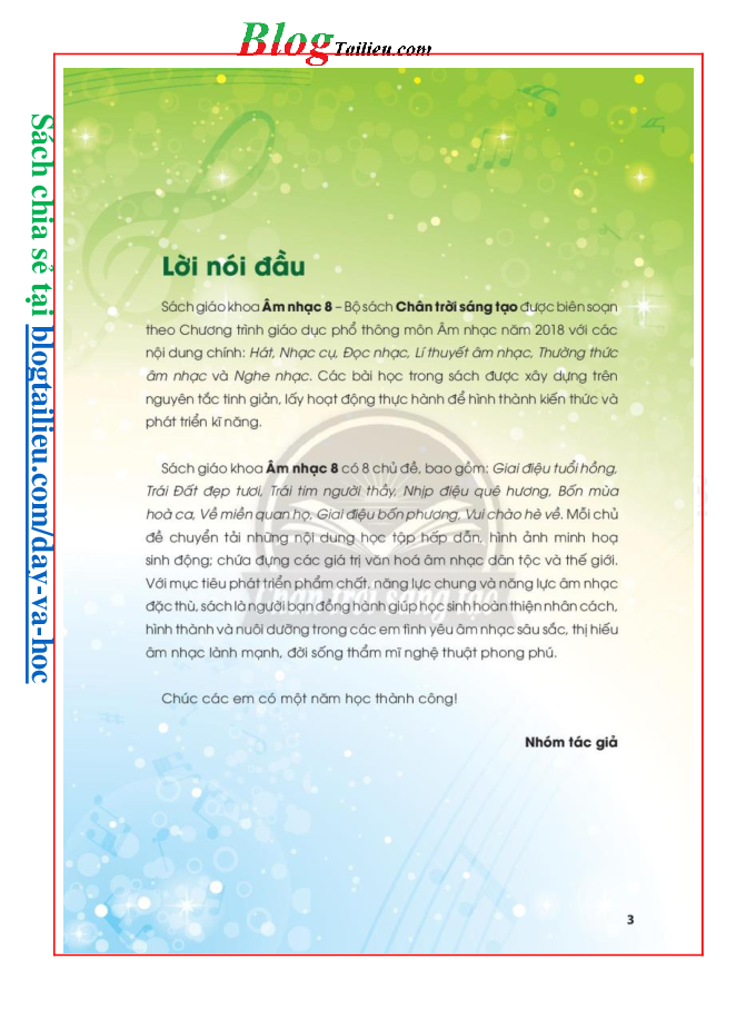 Âm nhạc lớp 8 Chân trời sáng tạo pdf (trang 4)