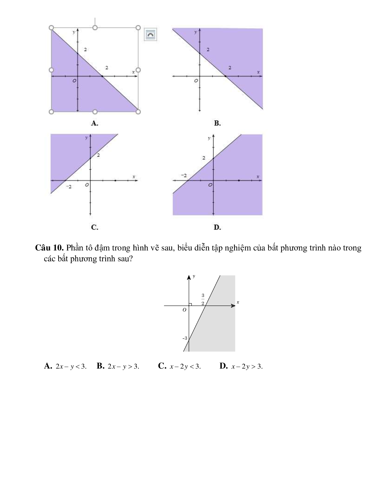 Bài tập bất phương trình bậc nhất hai ẩn Toán 10 (trang 3)