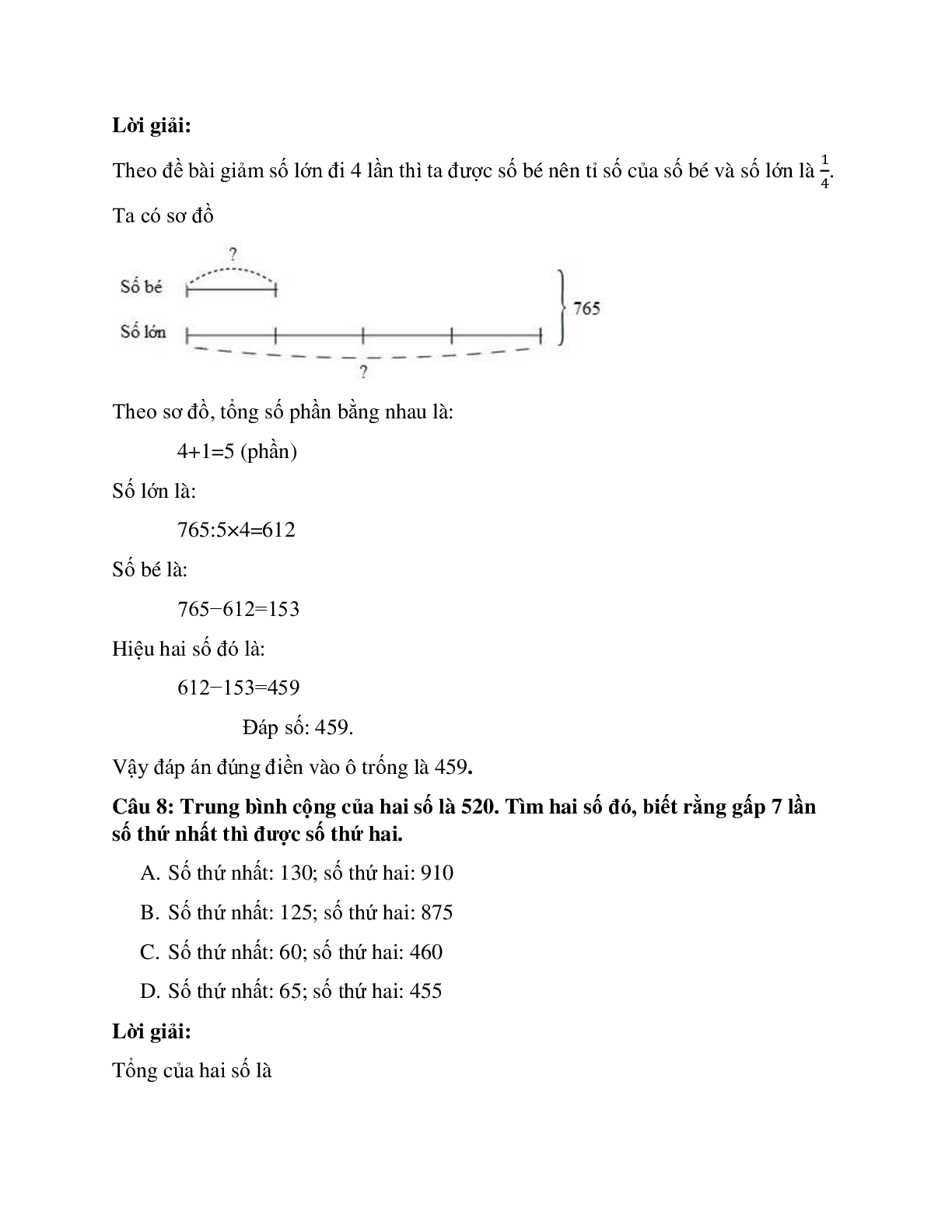 25 câu Trắc nghiệm Tìm hai số khi biết tổng và tỉ số có đáp án 2023 – Toán lớp 4 (trang 5)