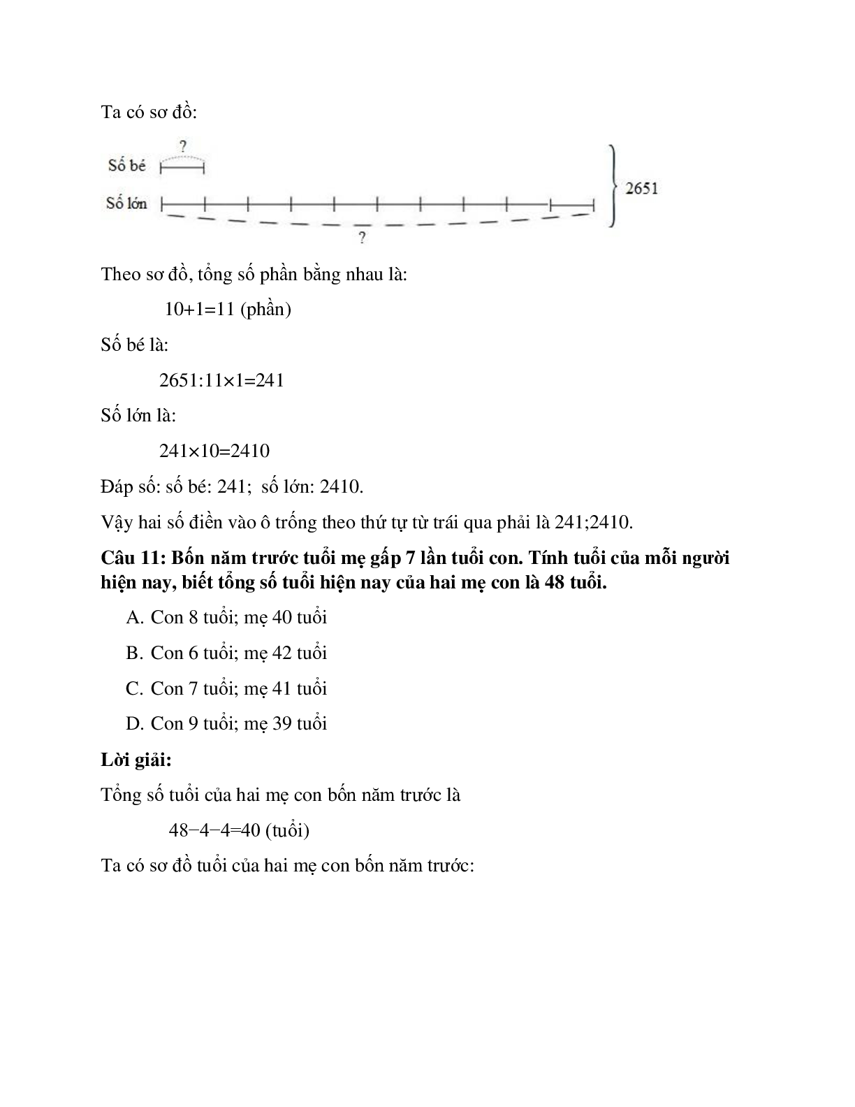 25 câu Trắc nghiệm Tìm hai số khi biết tổng và tỉ số có đáp án 2023 – Toán lớp 4 (trang 8)