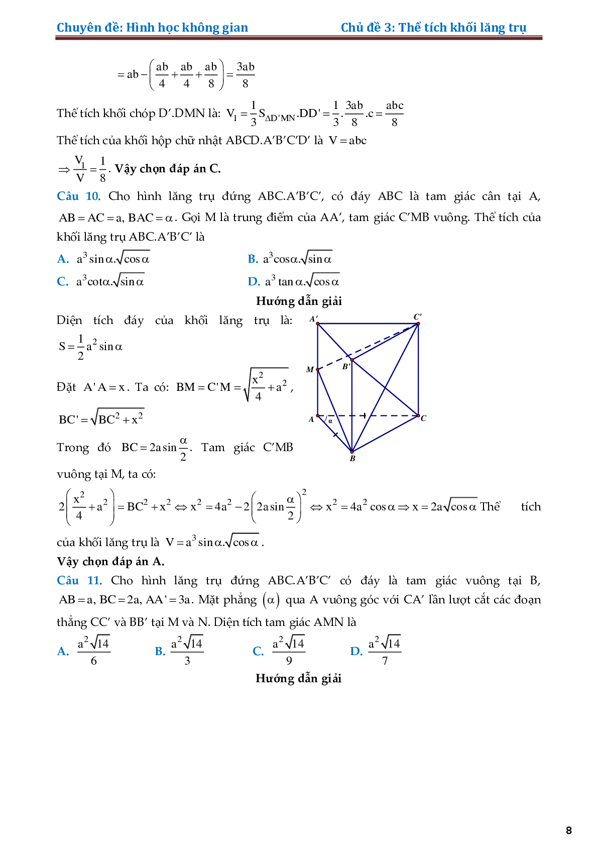 Chuyên đề thể tích khối lăng trụ (trang 8)
