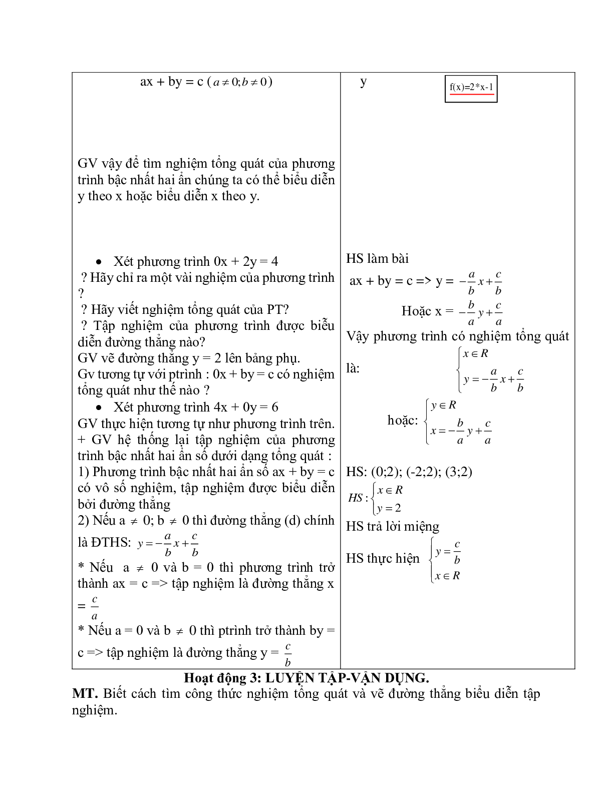 Giáo án Phương trình bậc nhất hai ẩn (2023) mới nhất - Toán 9 (trang 4)