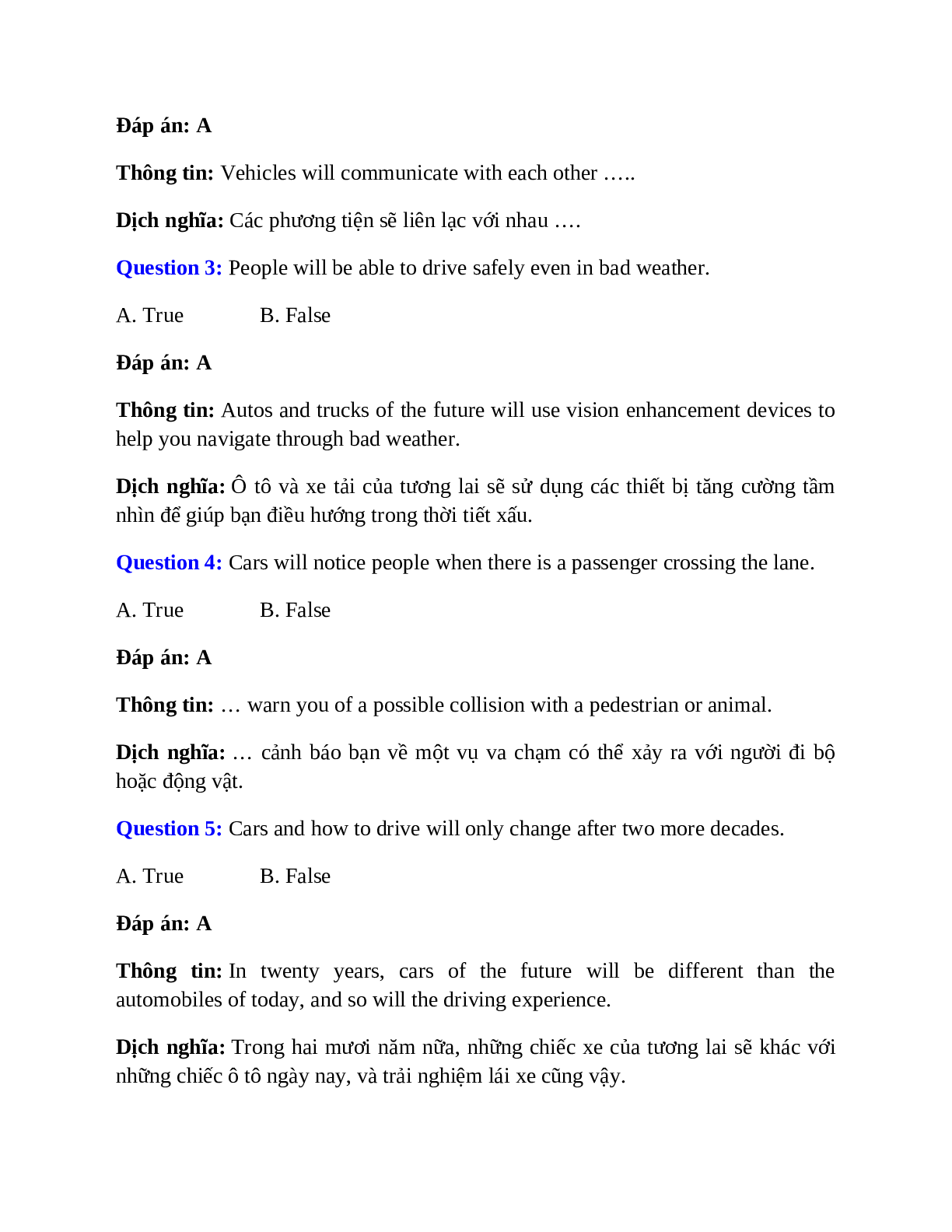 Trắc nghiệm Tiếng Anh 7 mới Unit 11 có đáp án: Travelling in the future (trang 8)
