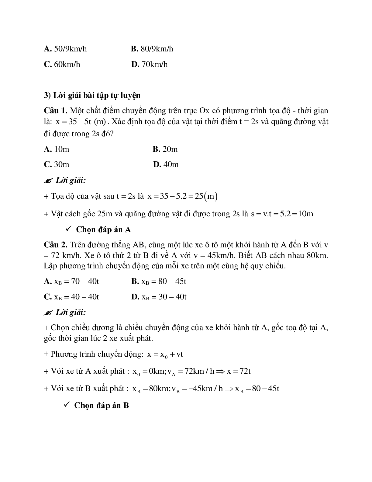 Phương pháp giải và bài tập về Bài toán về phương trình chuyển động của vật (trang 4)