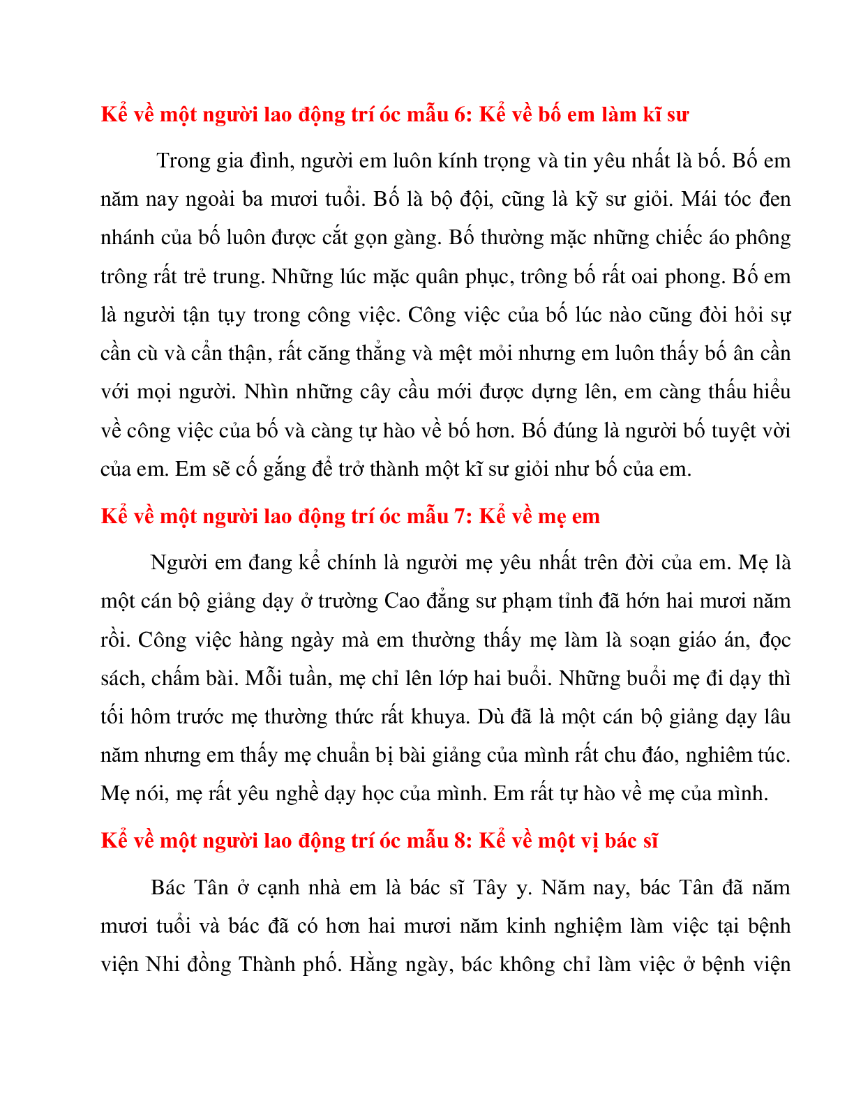 21 bài văn kể về người lao động trí óc môn Tiếng Việt lớp 3 (trang 4)