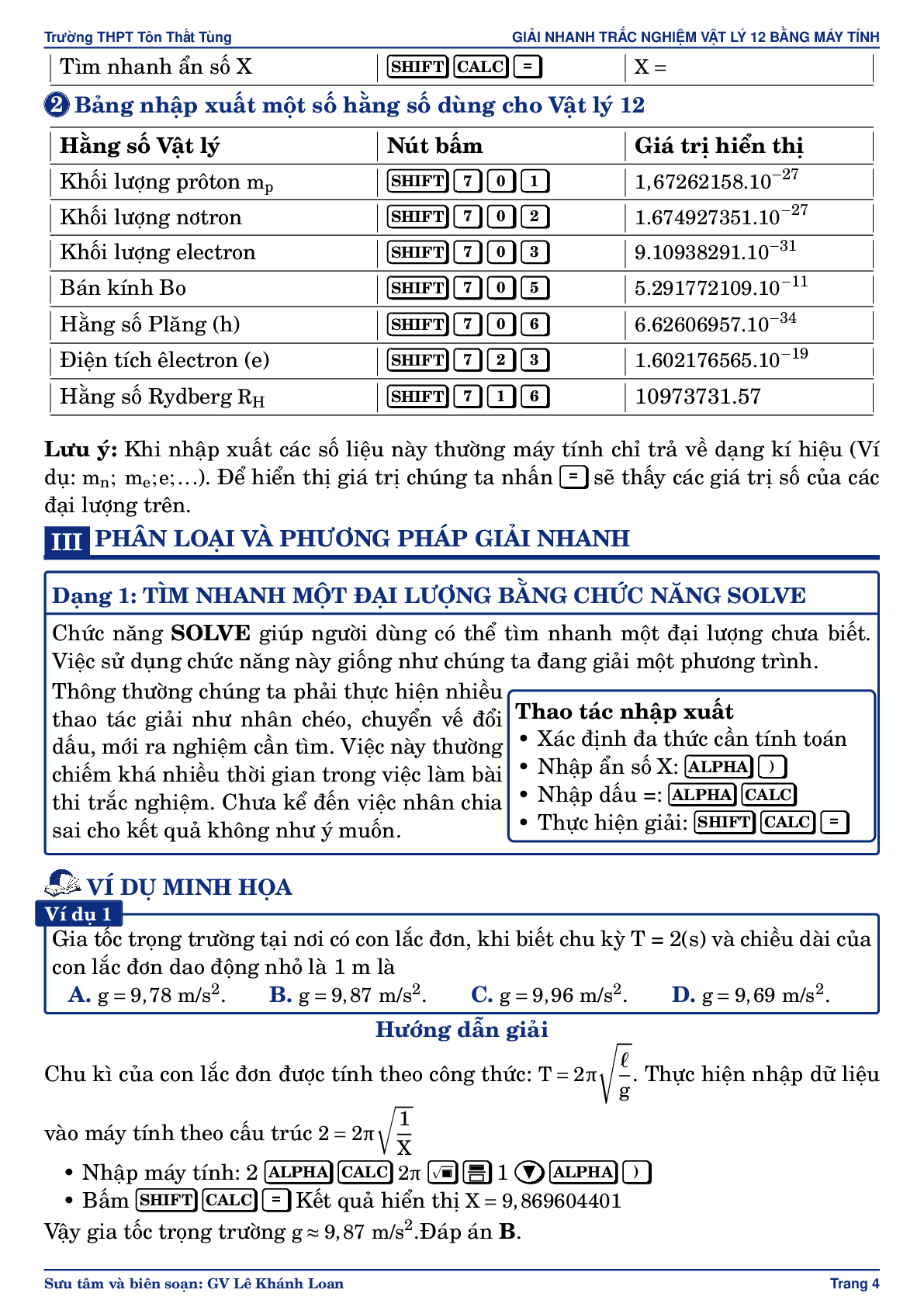 Giải nhanh một số bài toán Vật lý 12 bằng máy tính Casio Fx 570ES_VN - Vinacal (trang 4)