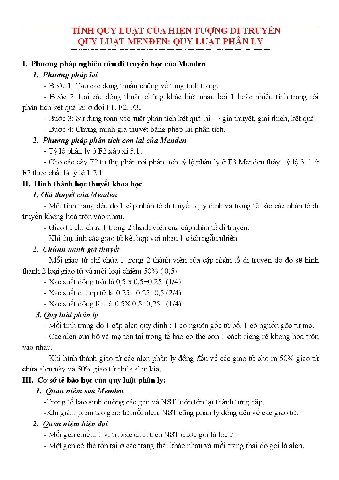 Tổng hợp toàn bộ Lý thuyết Sinh học lớp 12 (trang 10)
