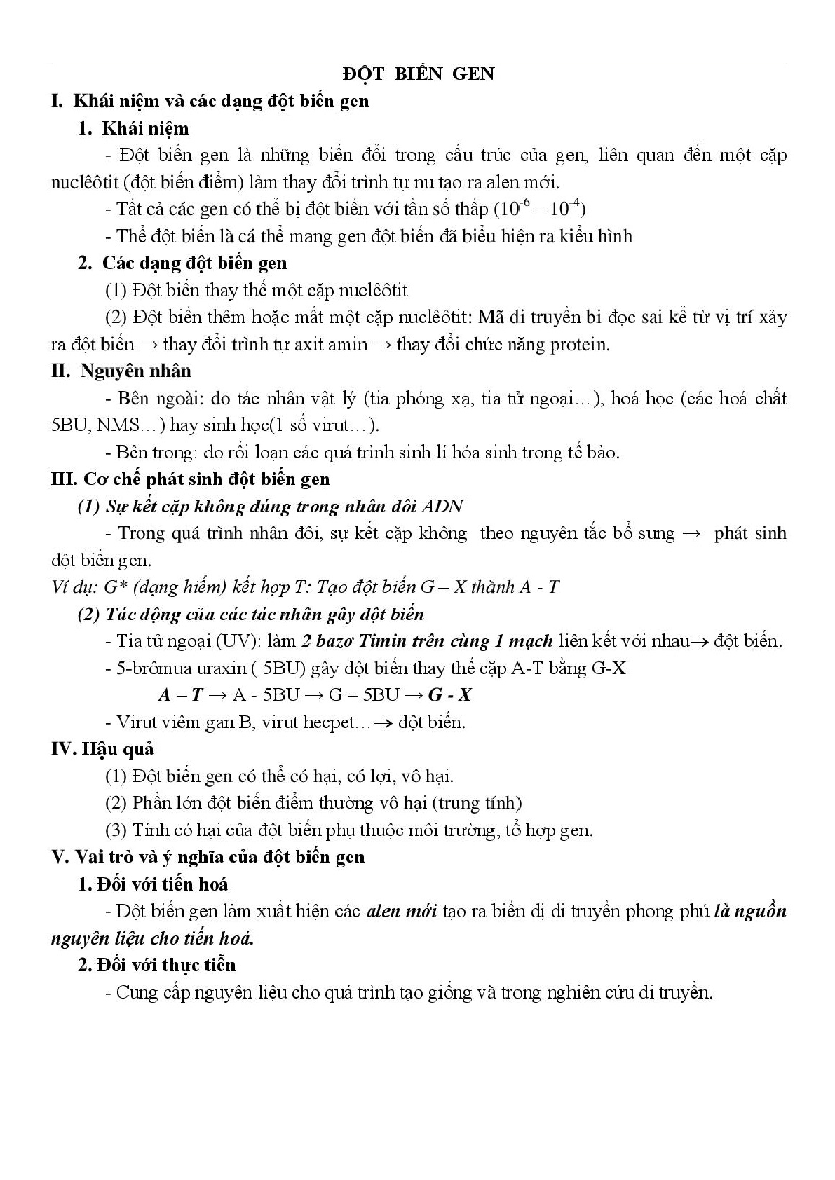 Tổng hợp toàn bộ Lý thuyết Sinh học lớp 12 (trang 6)