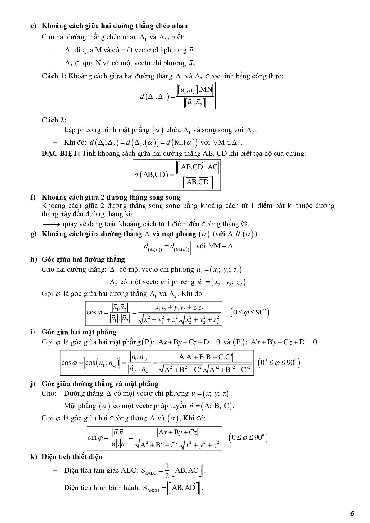 Ứng dụng phương pháp tọa độ để giải bài toán hình học không gian - phần 2 (trang 6)