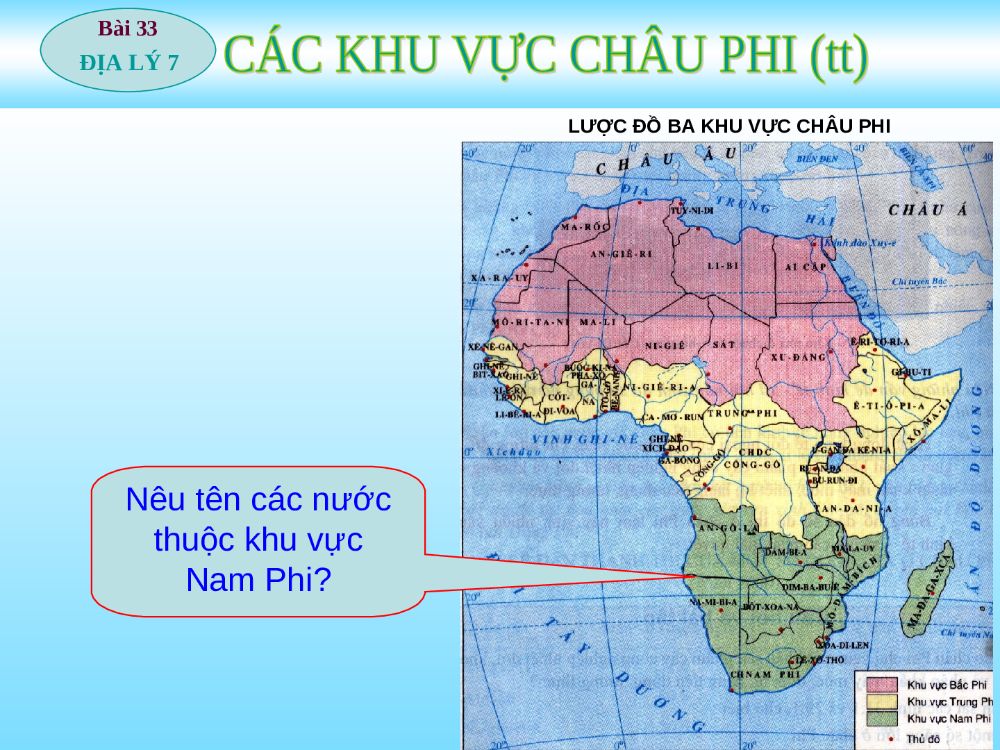 Giáo án Địa lí 7 Bài 33: Các khu vực Châu Phi (trang 5)