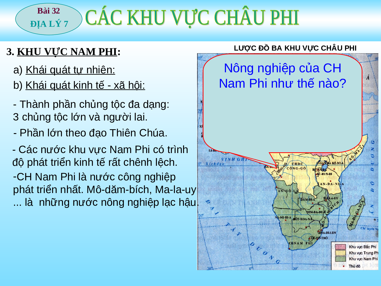 Giáo án Địa lí 7 Bài 33: Các khu vực Châu Phi (trang 8)