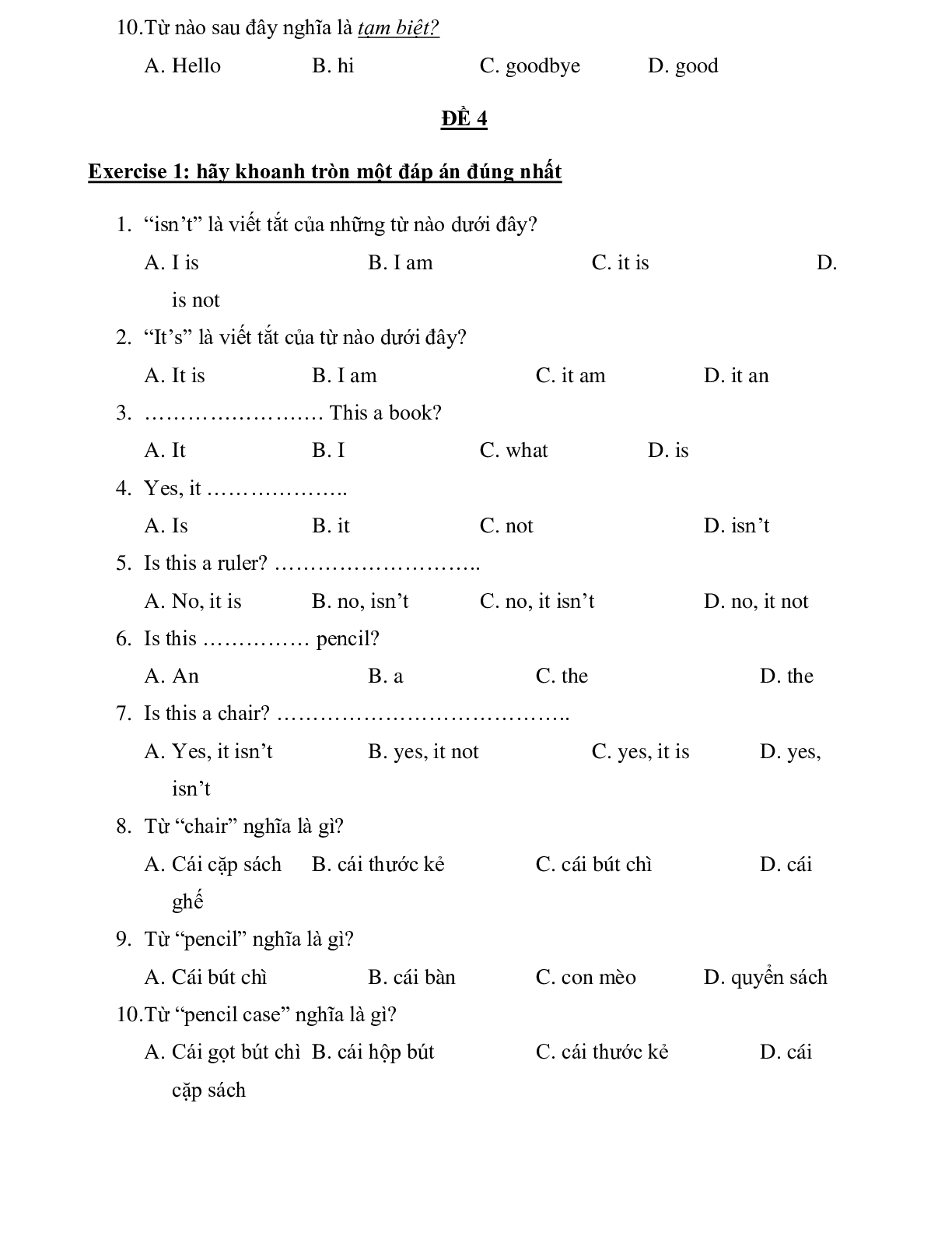 Bộ đề ôn tập cuối kì môn Tiếng Anh lớp 3 năm 2021 (30 đề) (trang 6)