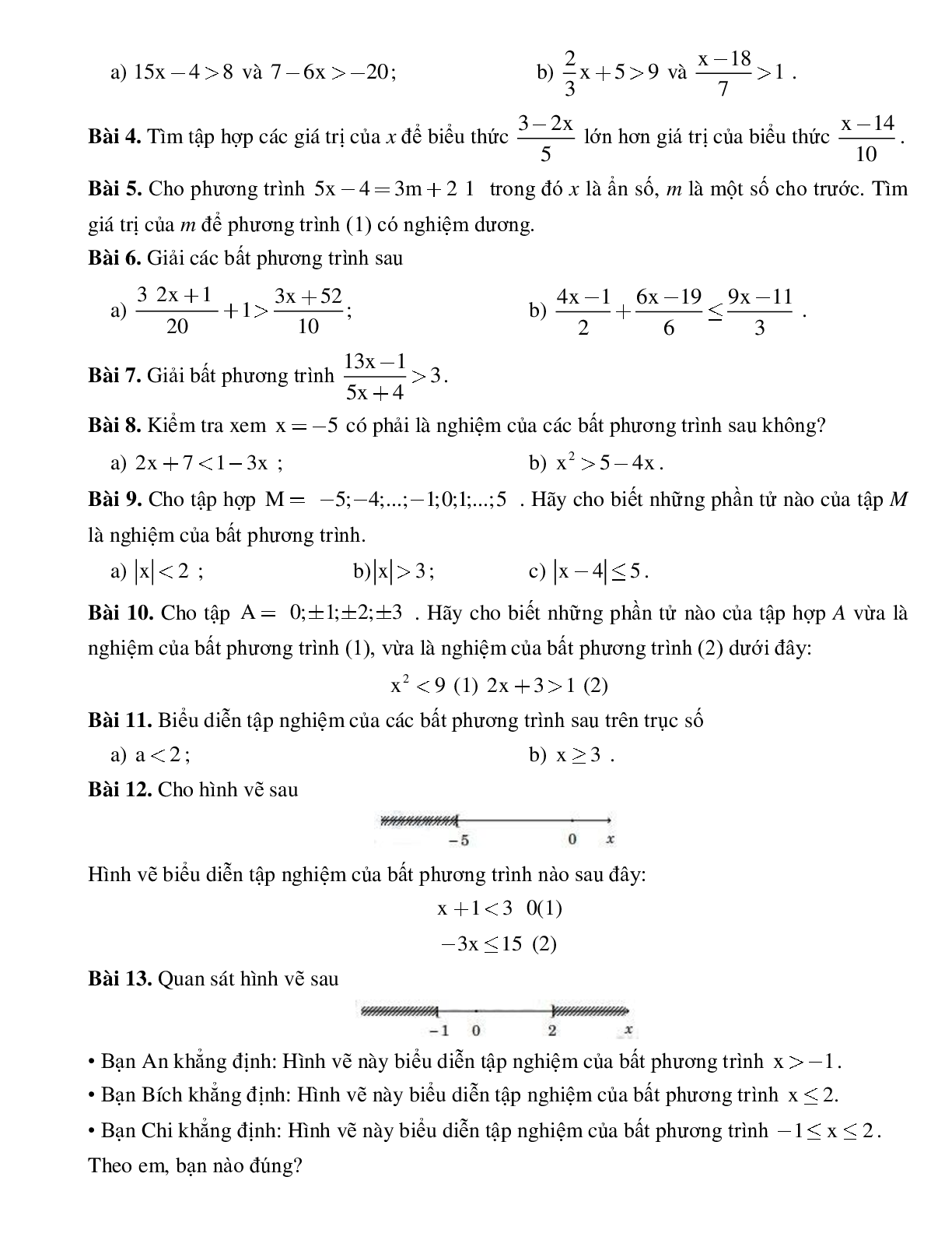 Bất phương trình bậc nhất một ẩn (trang 2)