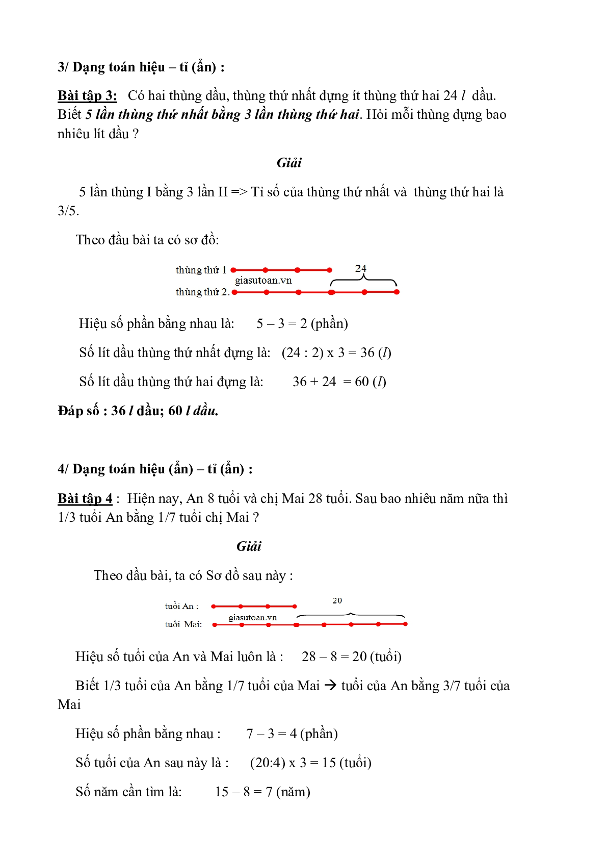 Các bài toán dạng hiệu tỉ môn Toán lớp 4 (trang 2)