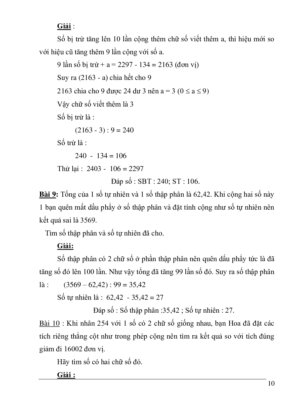 Các dạng toán môn Toán lớp 5 (trang 10)