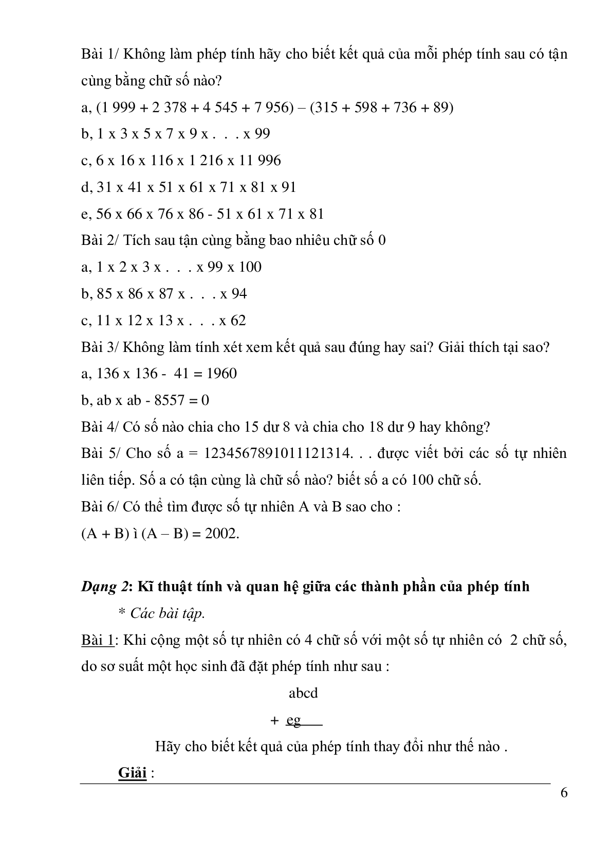Các dạng toán môn Toán lớp 5 (trang 6)