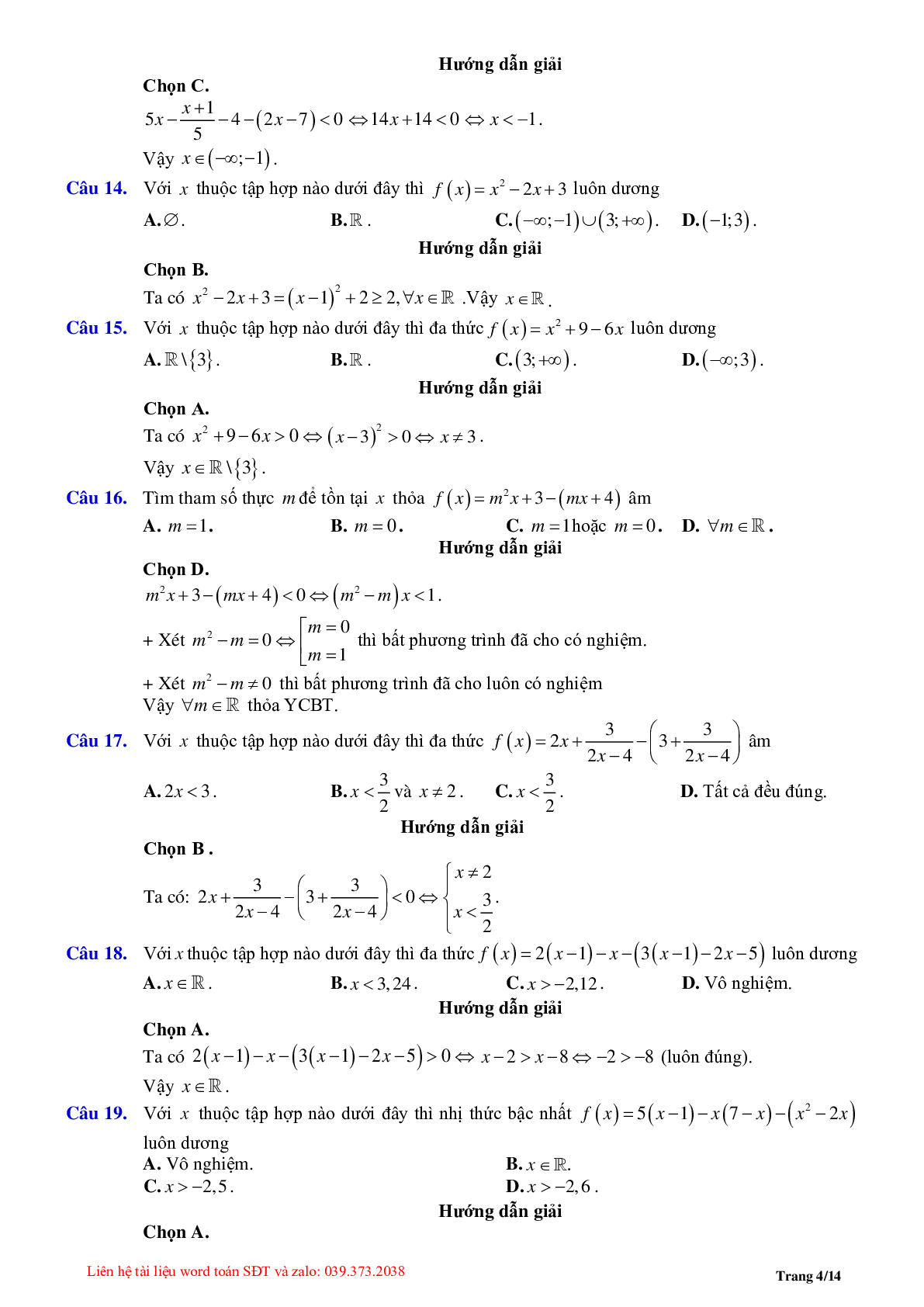 Chuyên đề dấu của nhị thức bậc nhất (trang 4)
