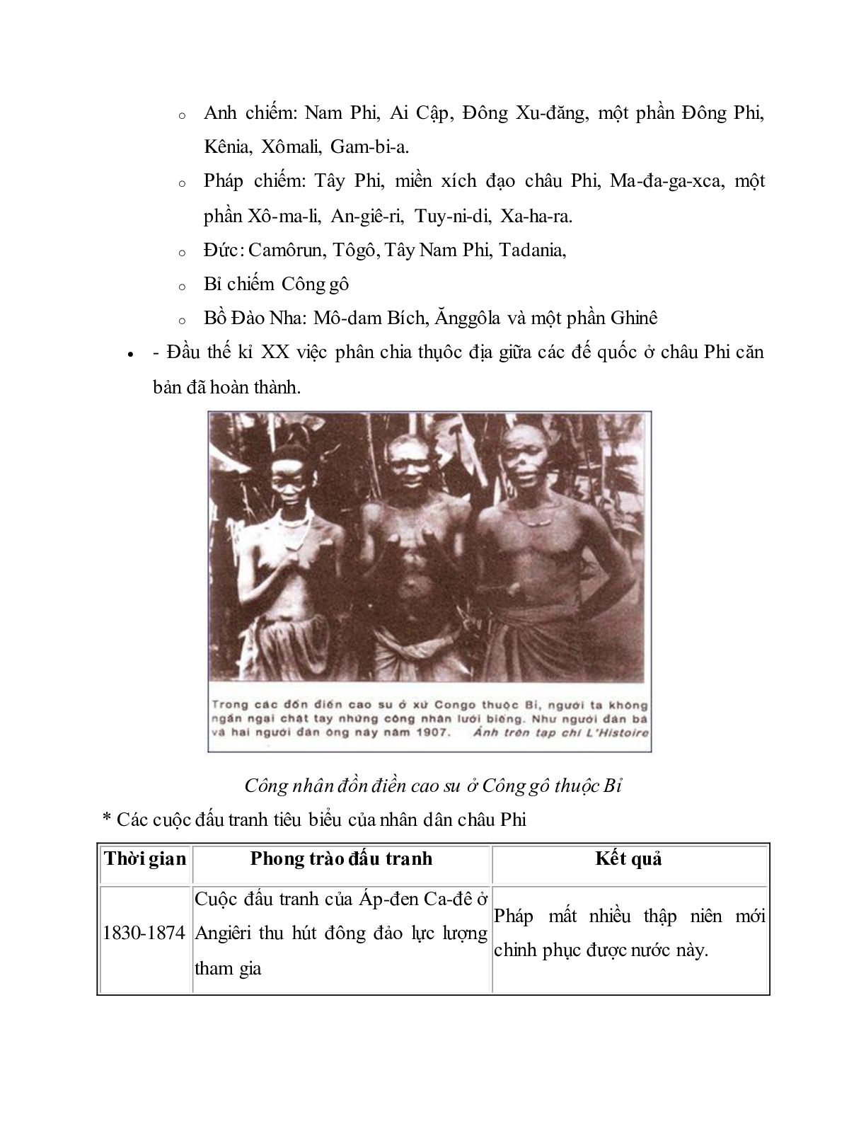 Lý thuyết Lịch sử 11: Bài 5: Châu Phi và các nước Mỹ La-tinh (cuối thế kỉ XIX - đầu thế kỉ XX) mới nhất (trang 2)