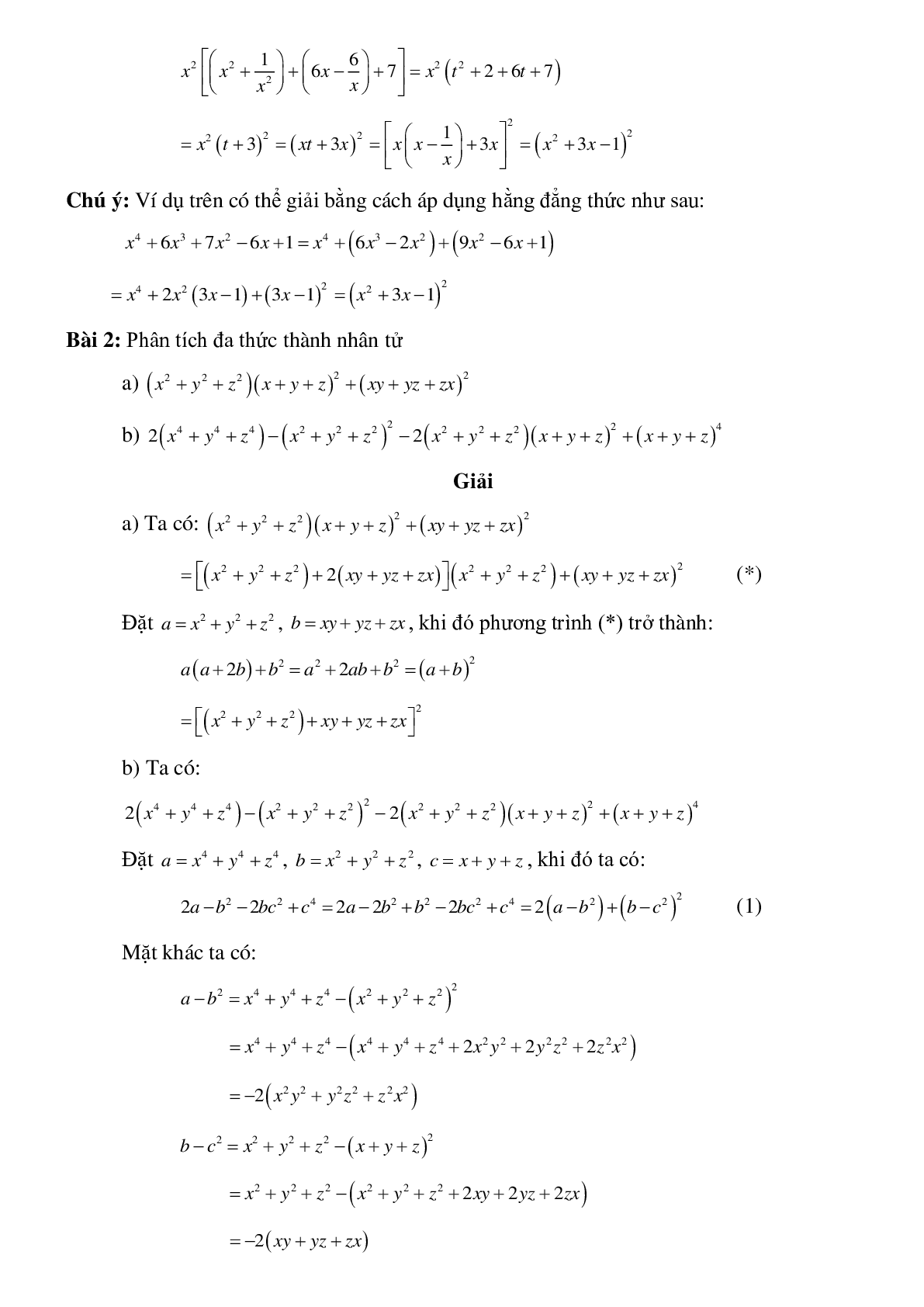Năm dạng toán phổ biến về Phân tích đa thức thành nhân tử đại số toán 8 có lời giải (trang 8)