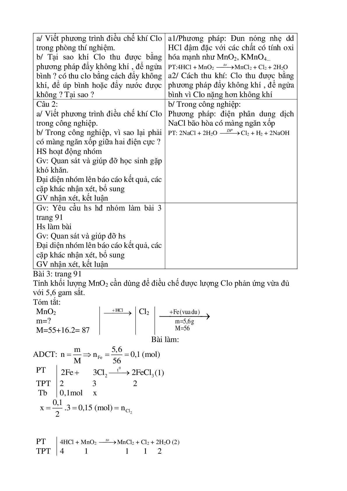 Giáo án Hóa học 9 Bài 26: Clo mới nhất (trang 2)